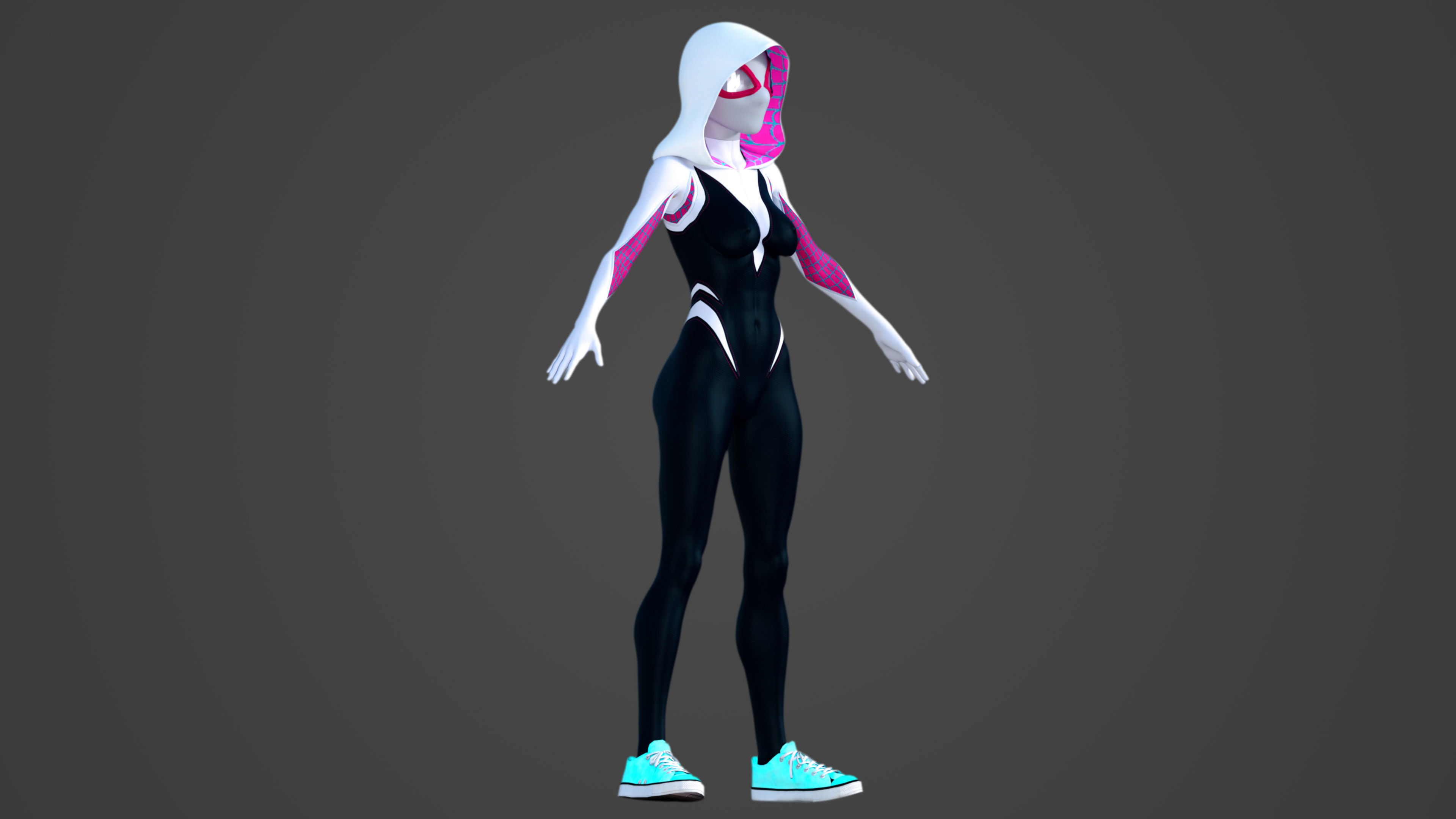 Spider-Gwen - Emma Stone 3D model_7