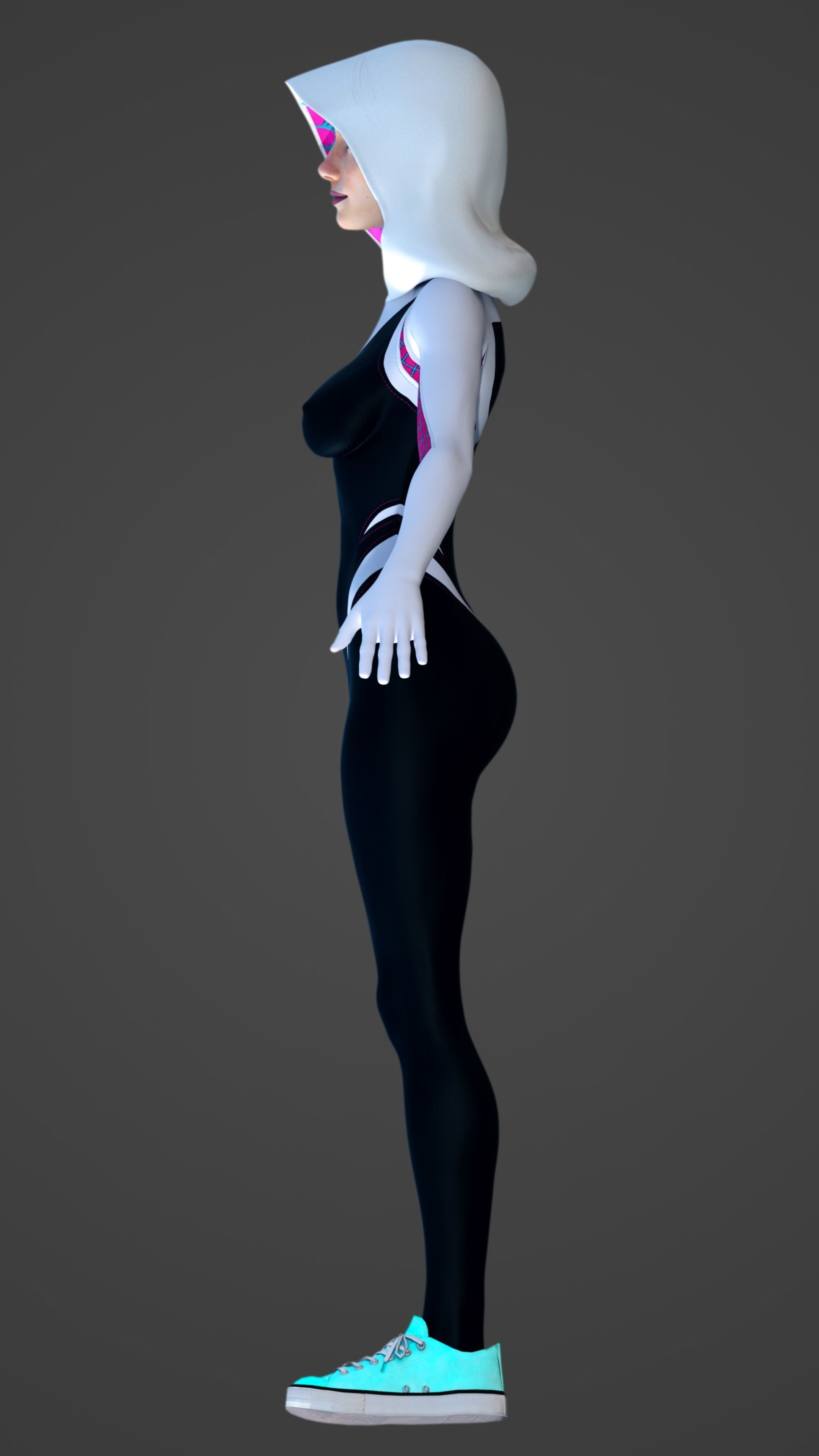 Spider-Gwen - Emma Stone 3D model_10