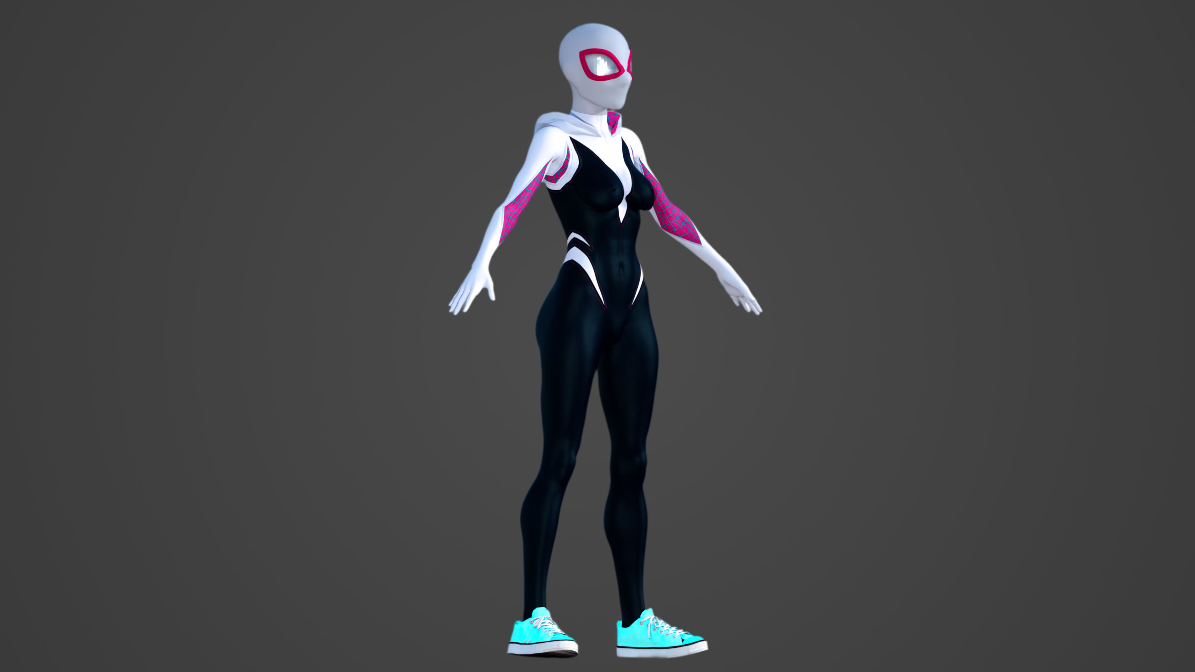 Spider-Gwen - Emma Stone 3D model_5