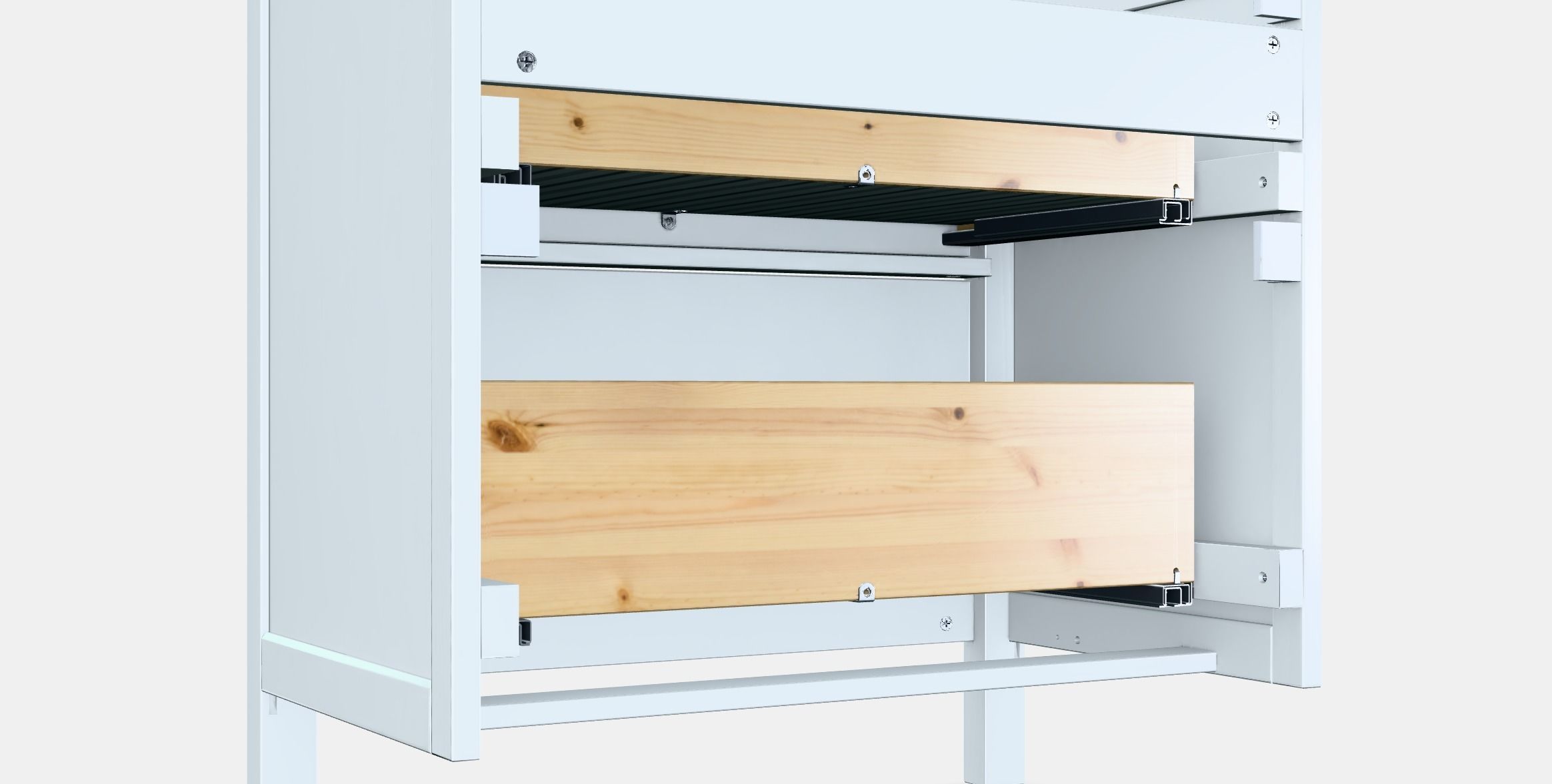 HEMNES washbasin cabinet-2 drawer Low-poly 3D model_5