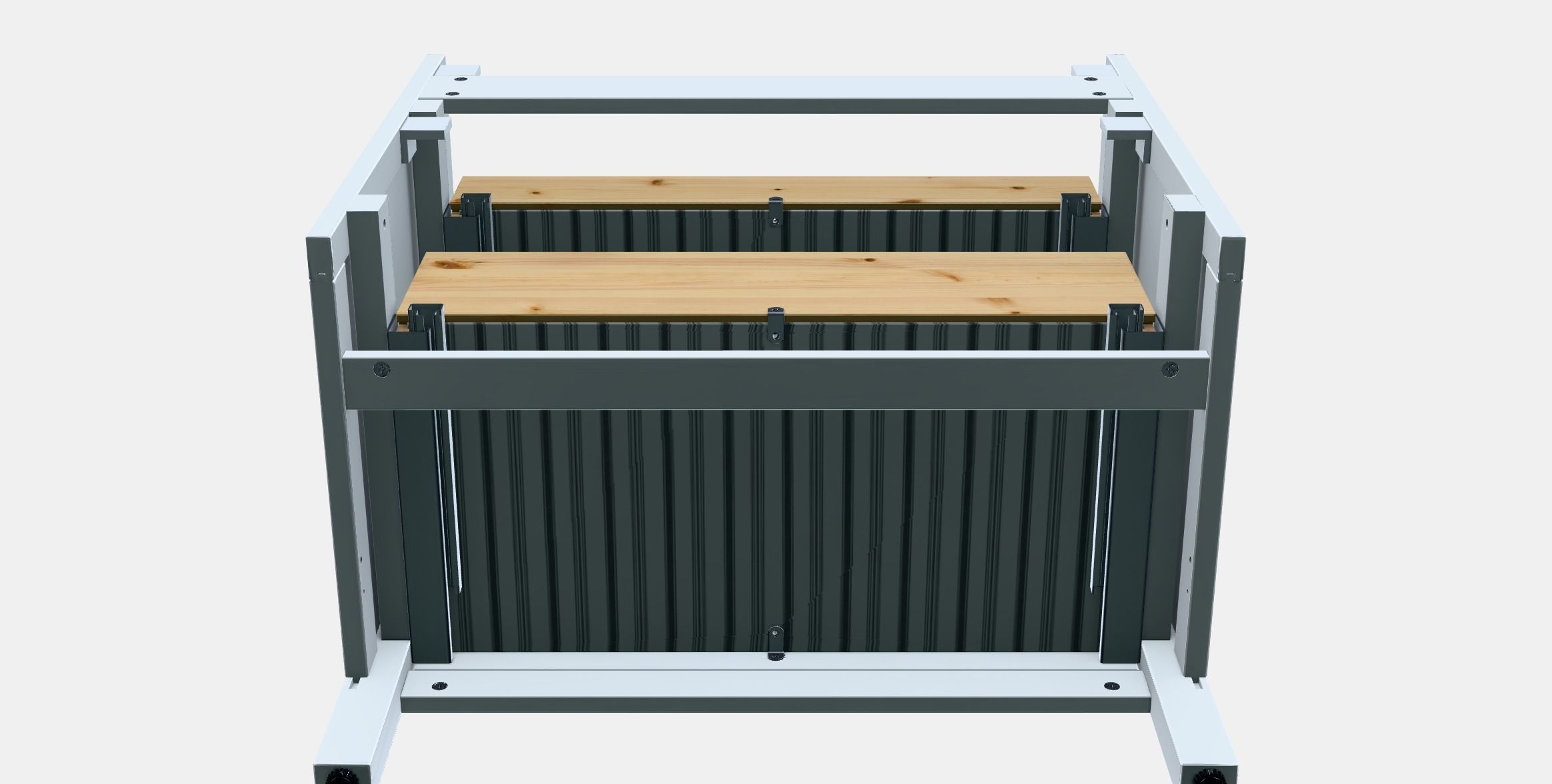 HEMNES washbasin cabinet-2 drawer Low-poly 3D model_6