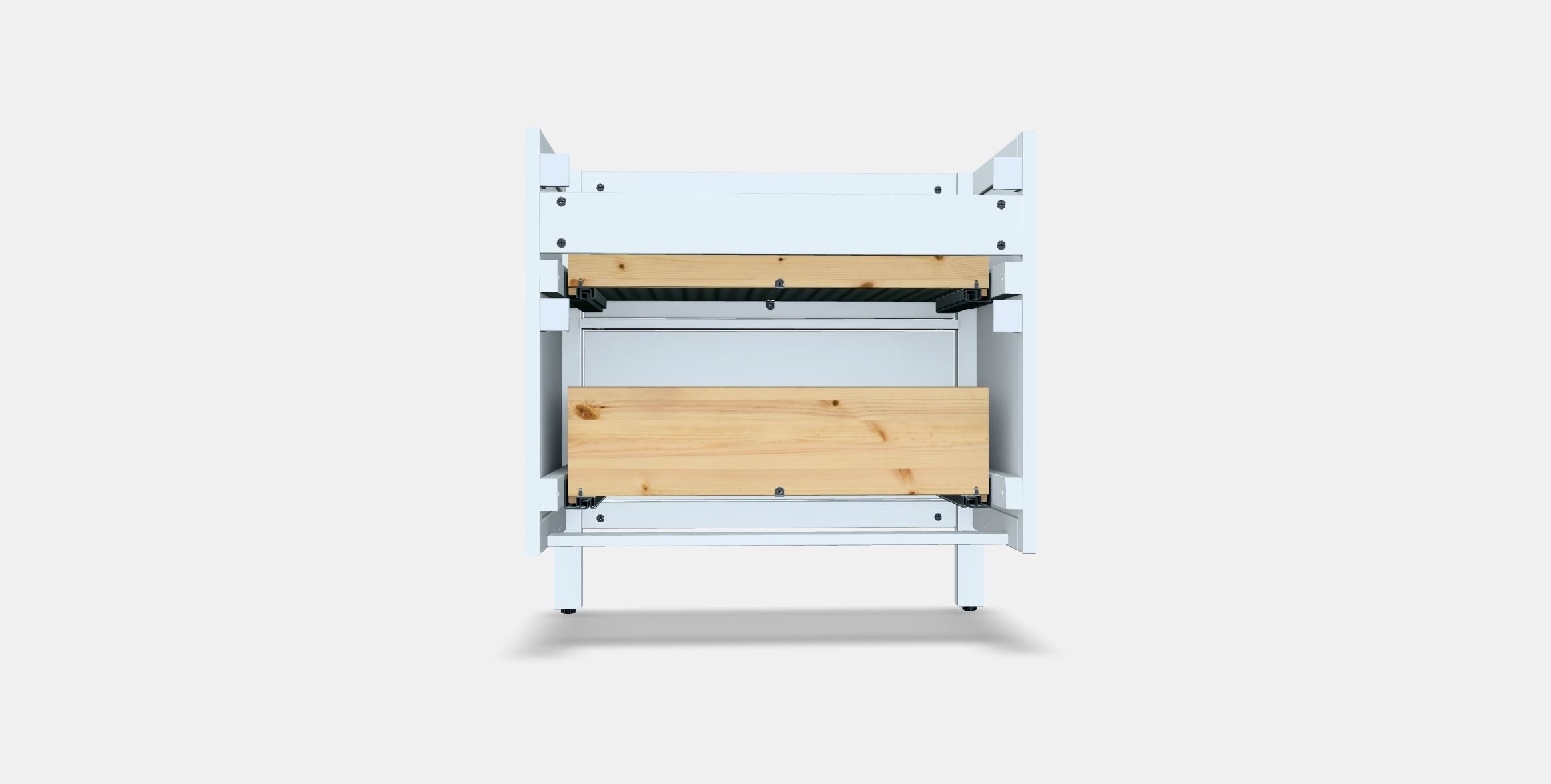 HEMNES washbasin cabinet-2 drawer Low-poly 3D model_14