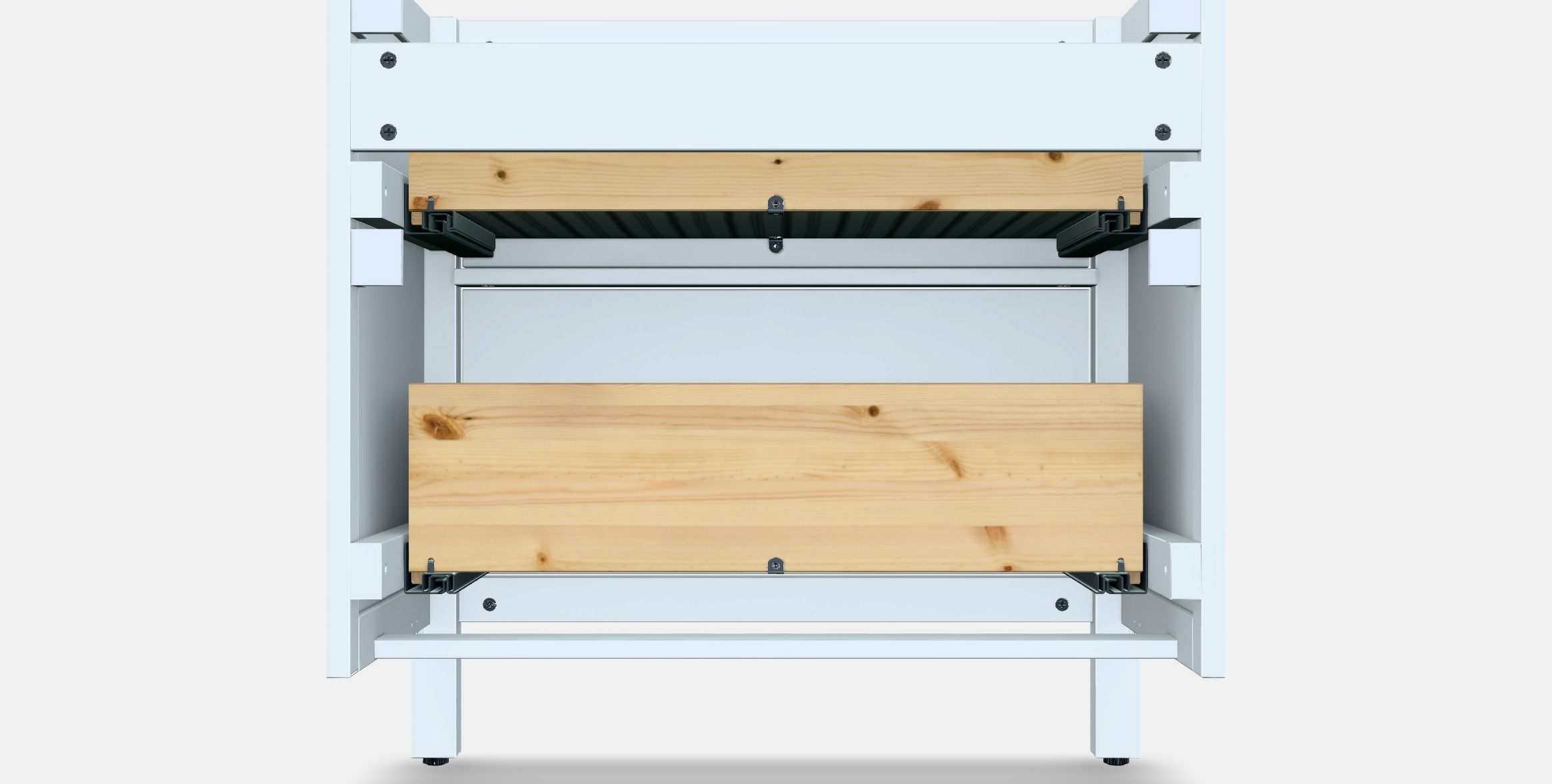 HEMNES washbasin cabinet-2 drawer Low-poly 3D model_15