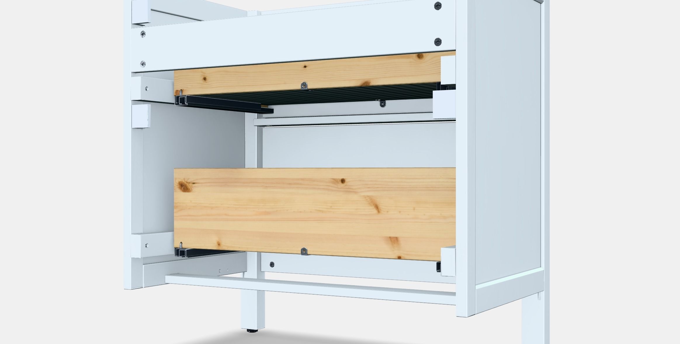 HEMNES washbasin cabinet-2 drawer Low-poly 3D model_9