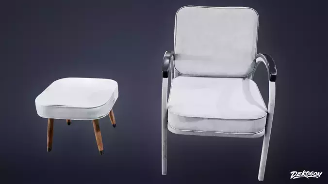 SUBURBS - Chair 19 - LOW POLY AND NANITE Low-poly 3D model
