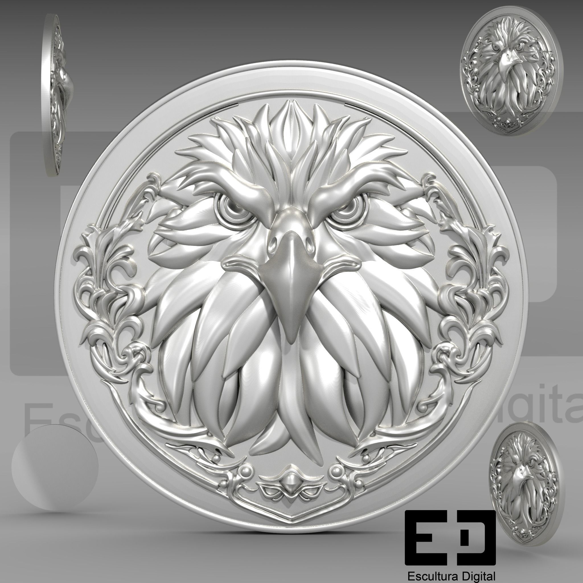 eagle coin 3D print model_0
