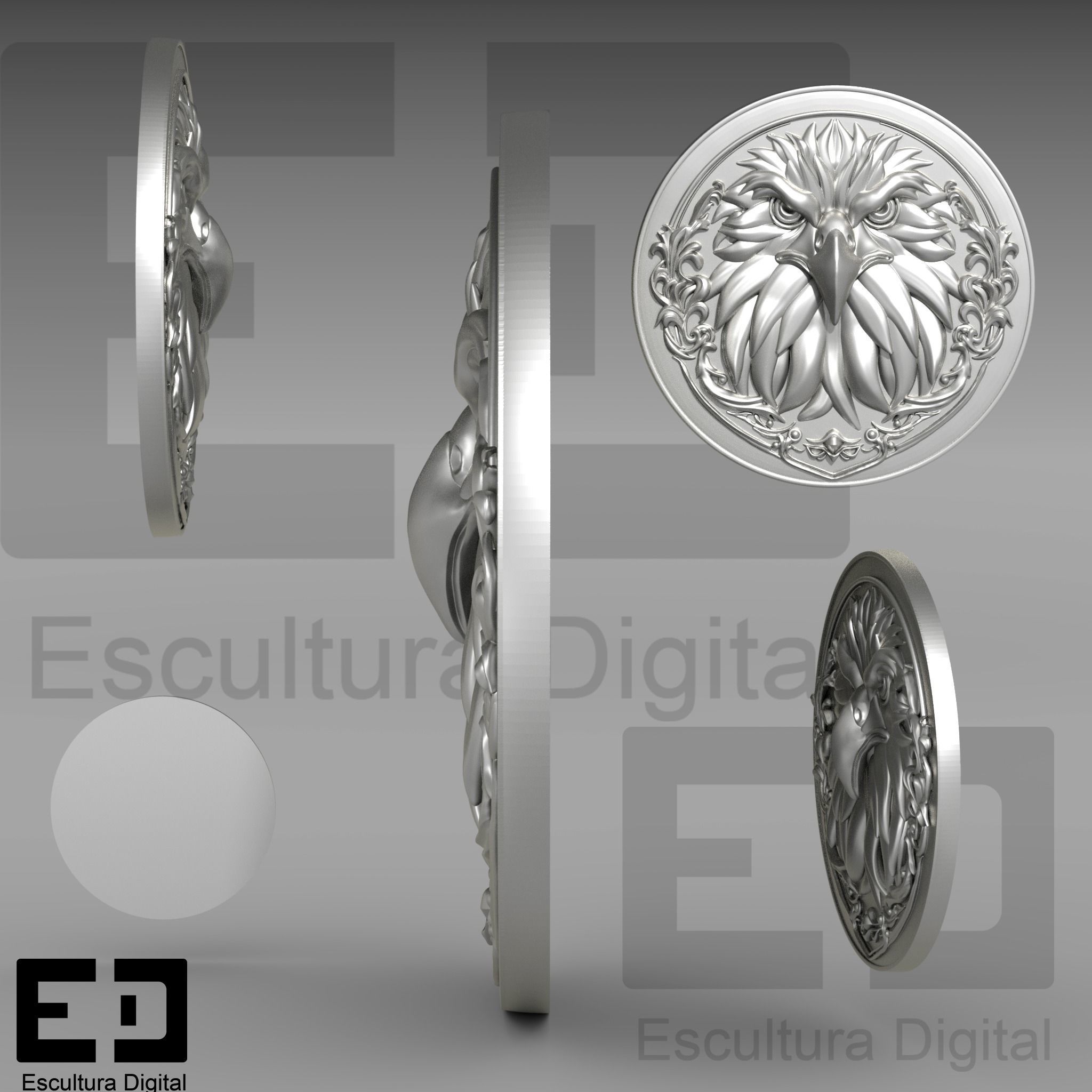 eagle coin 3D print model_2