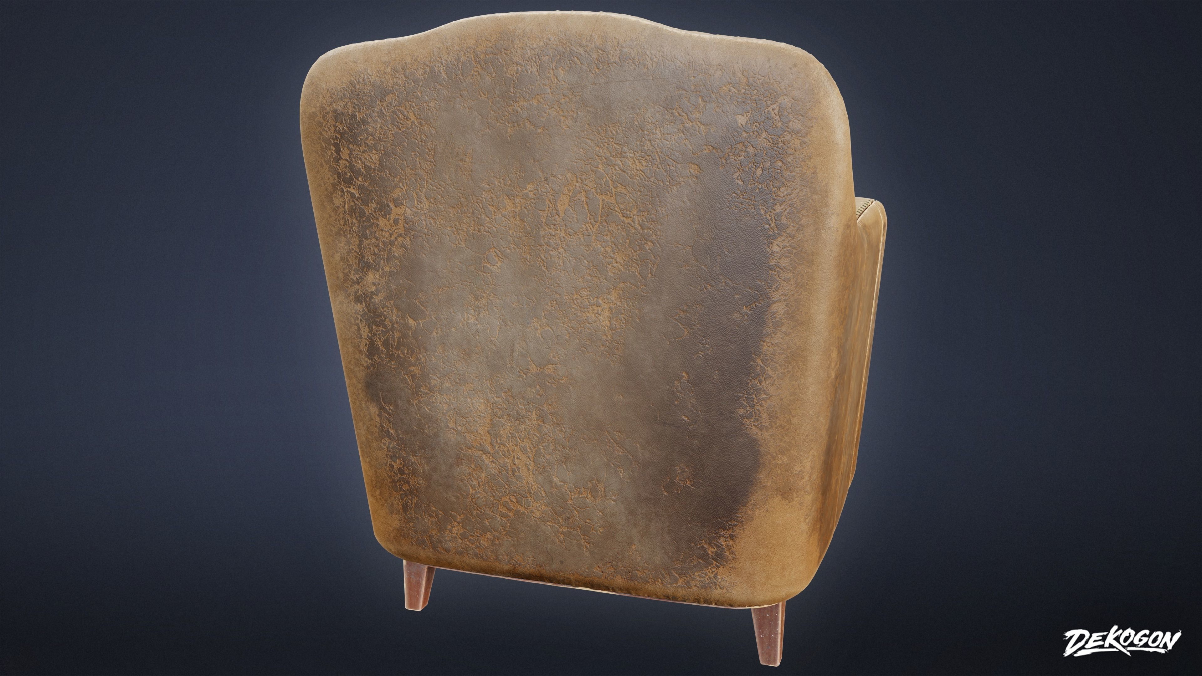 SUBURBS - Chair Cushioned 03 - LOW POLY AND NANITE Low-poly 3D model_5