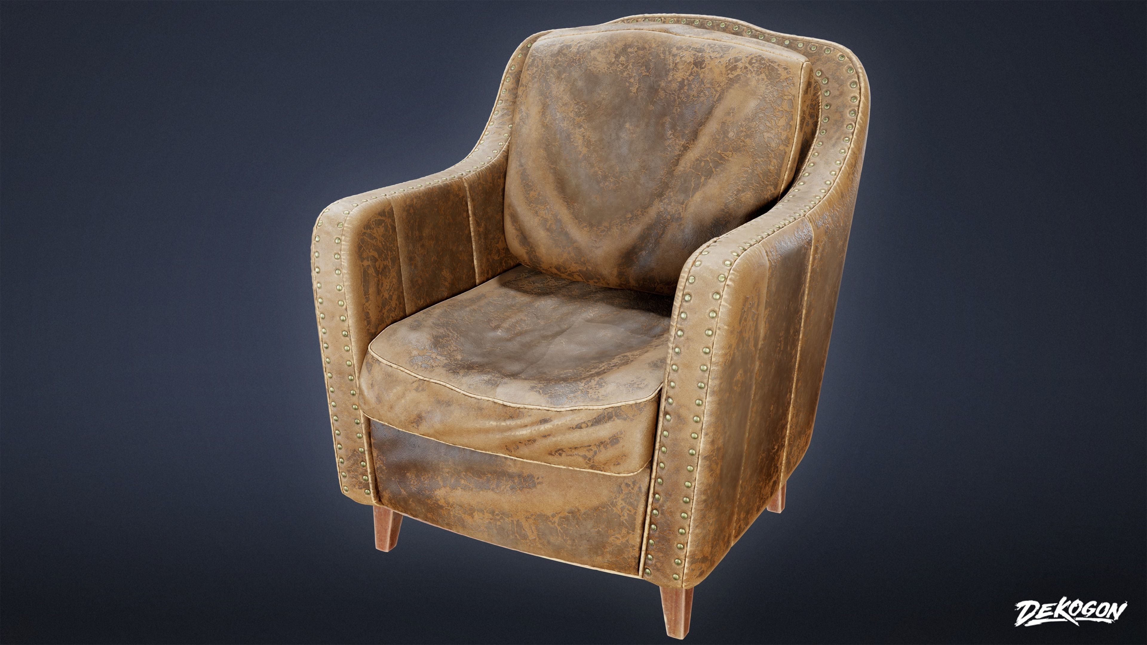 SUBURBS - Chair Cushioned 03 - LOW POLY AND NANITE Low-poly 3D model_1