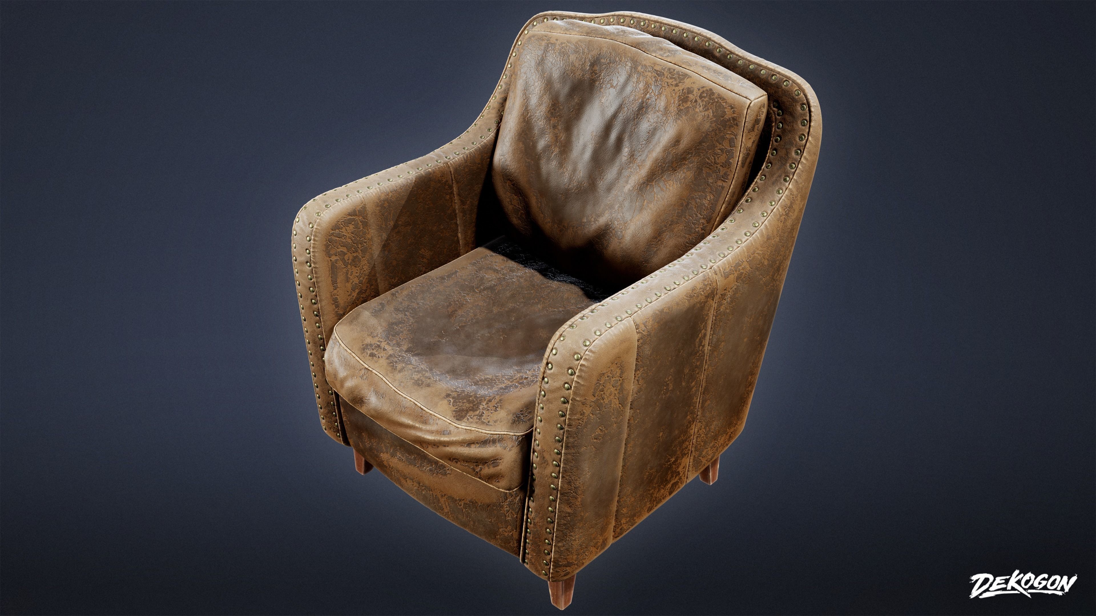 SUBURBS - Chair Cushioned 03 - LOW POLY AND NANITE Low-poly 3D model_6