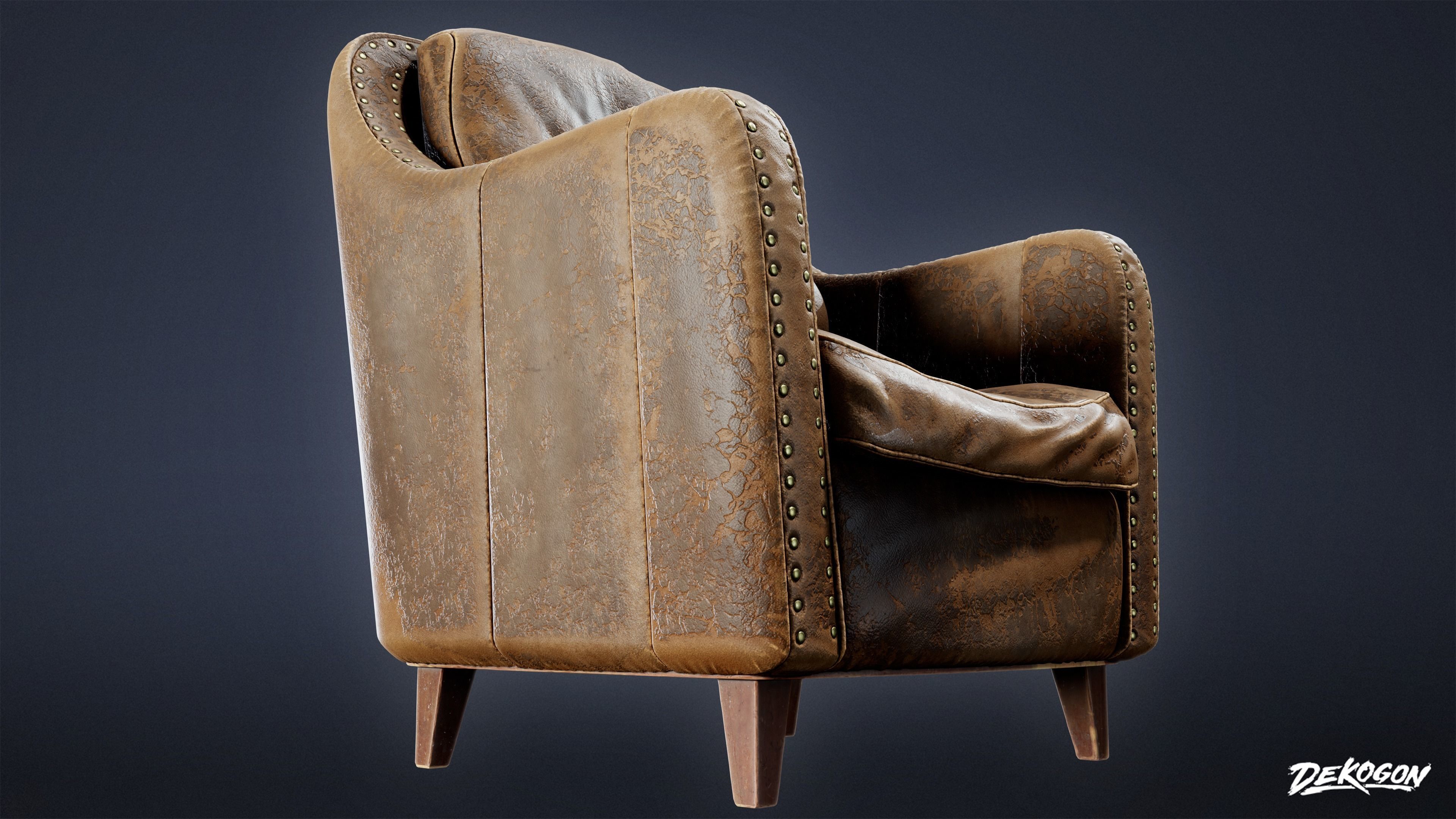 SUBURBS - Chair Cushioned 03 - LOW POLY AND NANITE Low-poly 3D model_8