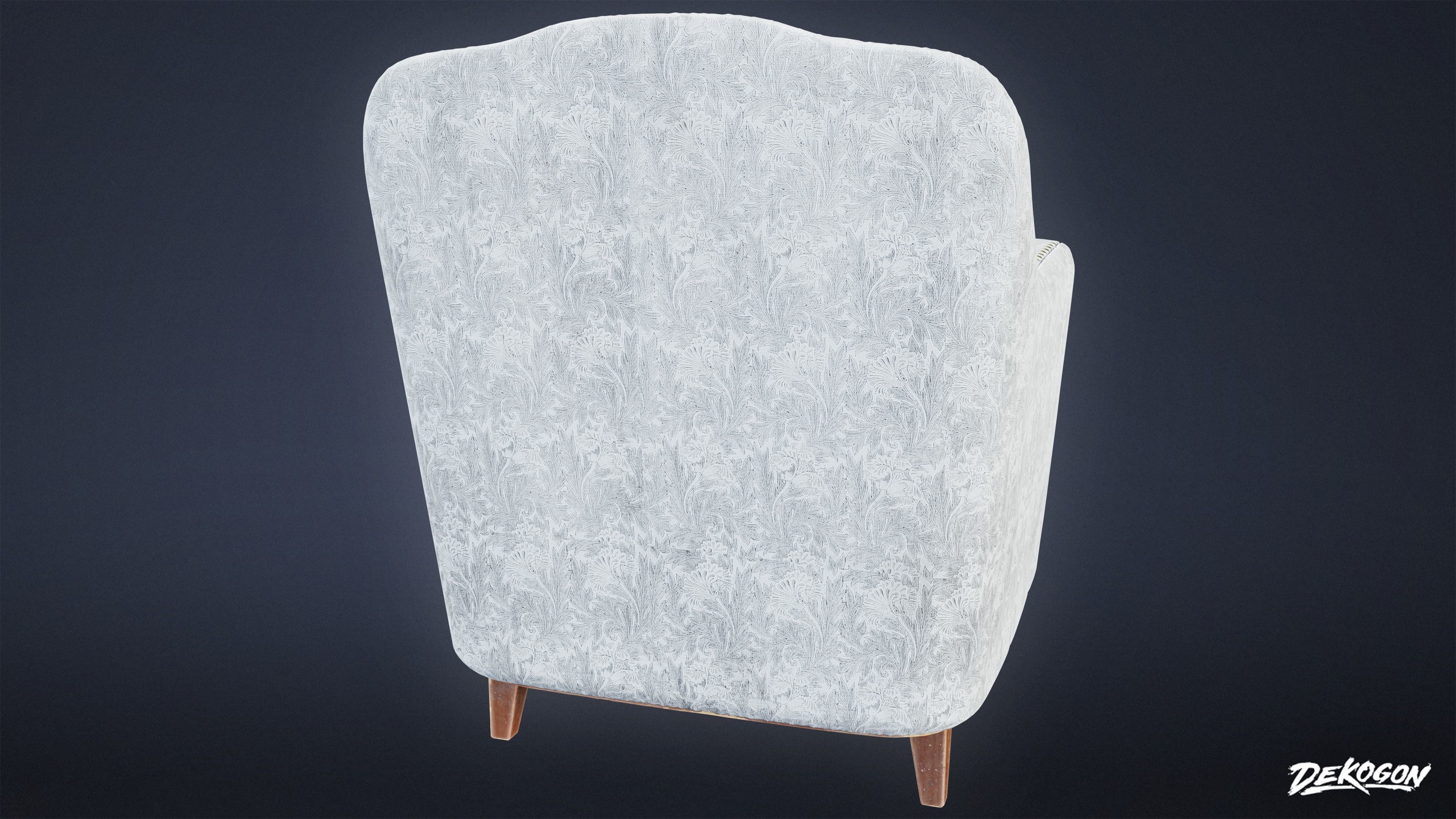 SUBURBS - Chair Cushioned 03 - LOW POLY AND NANITE Low-poly 3D model_4
