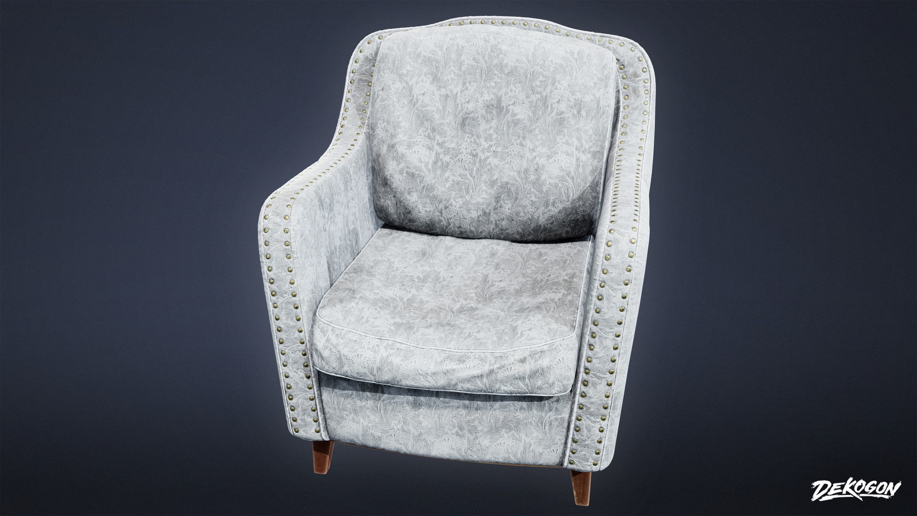 SUBURBS - Chair Cushioned 03 - LOW POLY AND NANITE Low-poly 3D model_3
