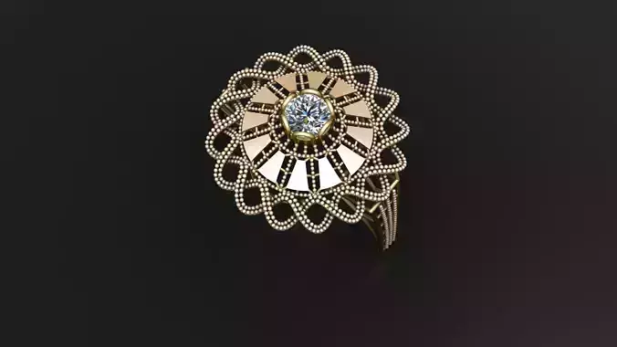 Single Stone Engagement Ring 3D print 