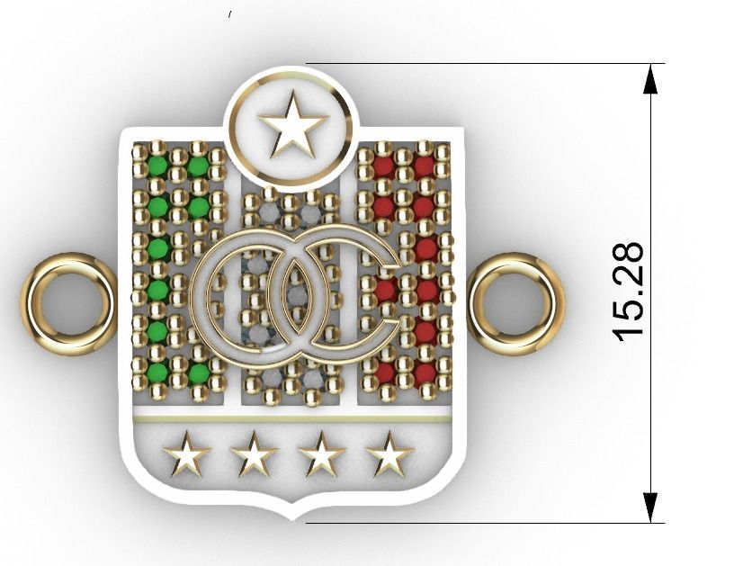 dijes- Colgante de 11 caldas -v- 3D print model_4