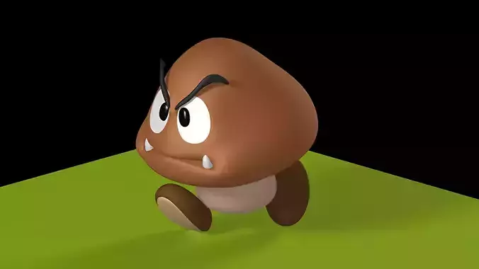Goomba  from Super Mario 3D All Quad Model Low-poly 3D model