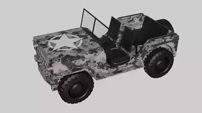 Military 3D car Low-poly 3D model