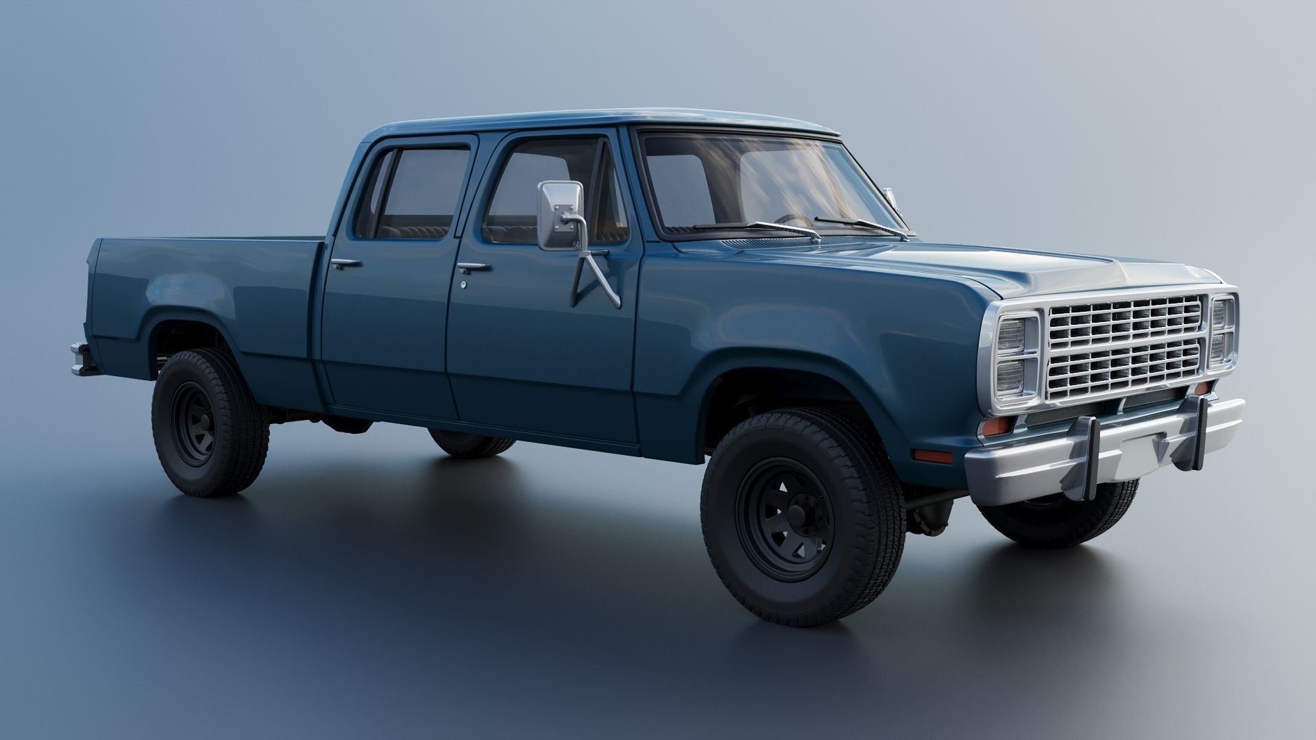 Dodge W200 Crew Cab 1979 3D print model_9