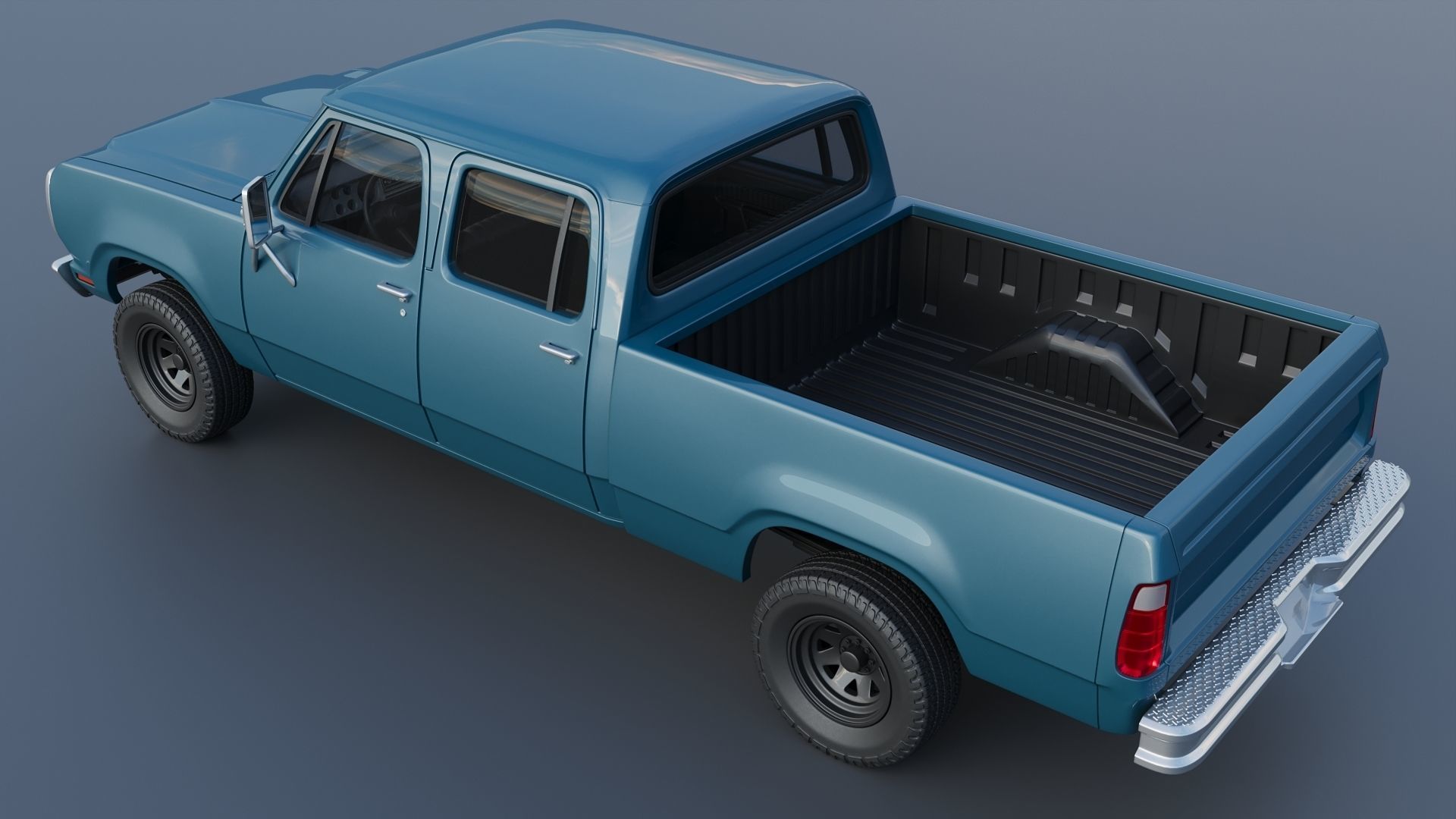 Dodge W200 Crew Cab 1979 3D print model_4