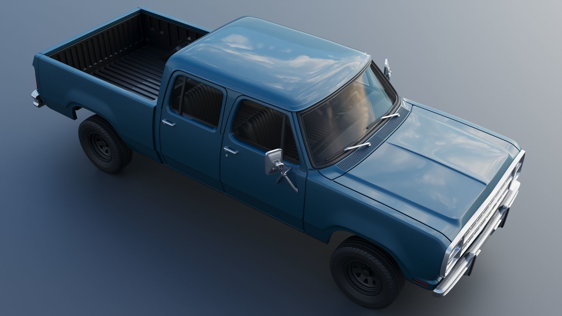 Dodge W200 Crew Cab 1979 3D print model_10