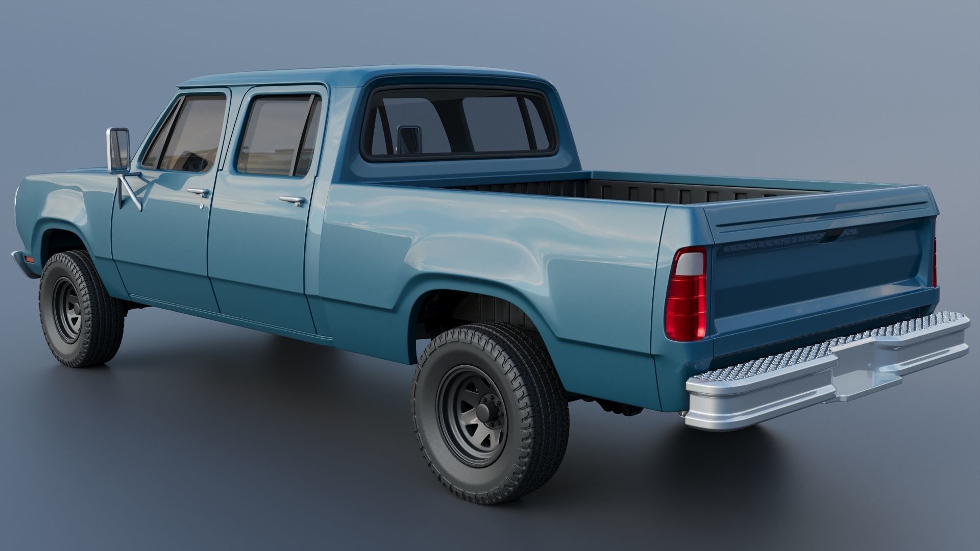 Dodge W200 Crew Cab 1979 3D print model_3
