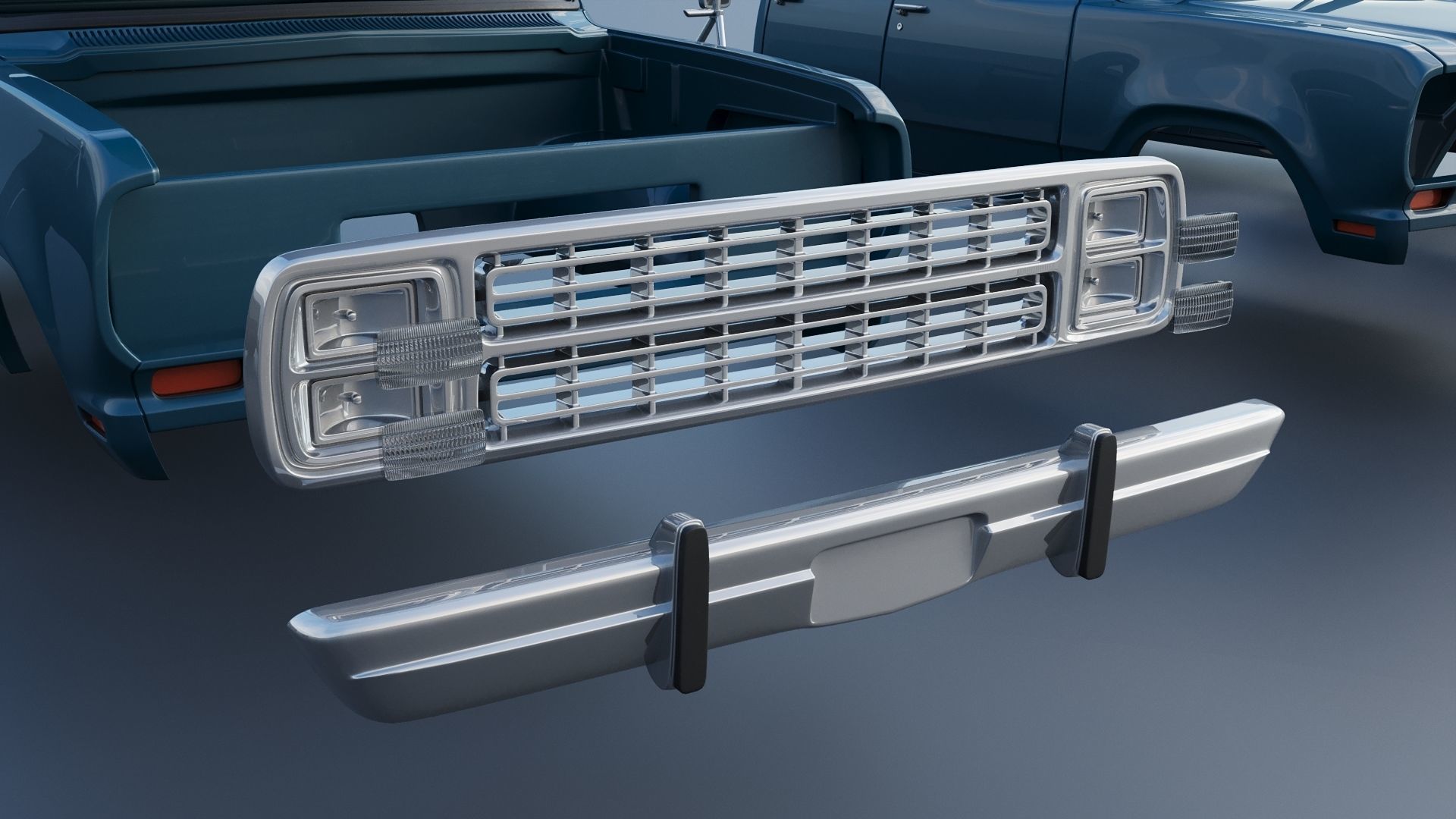 Dodge W200 Crew Cab 1979 3D print model_23