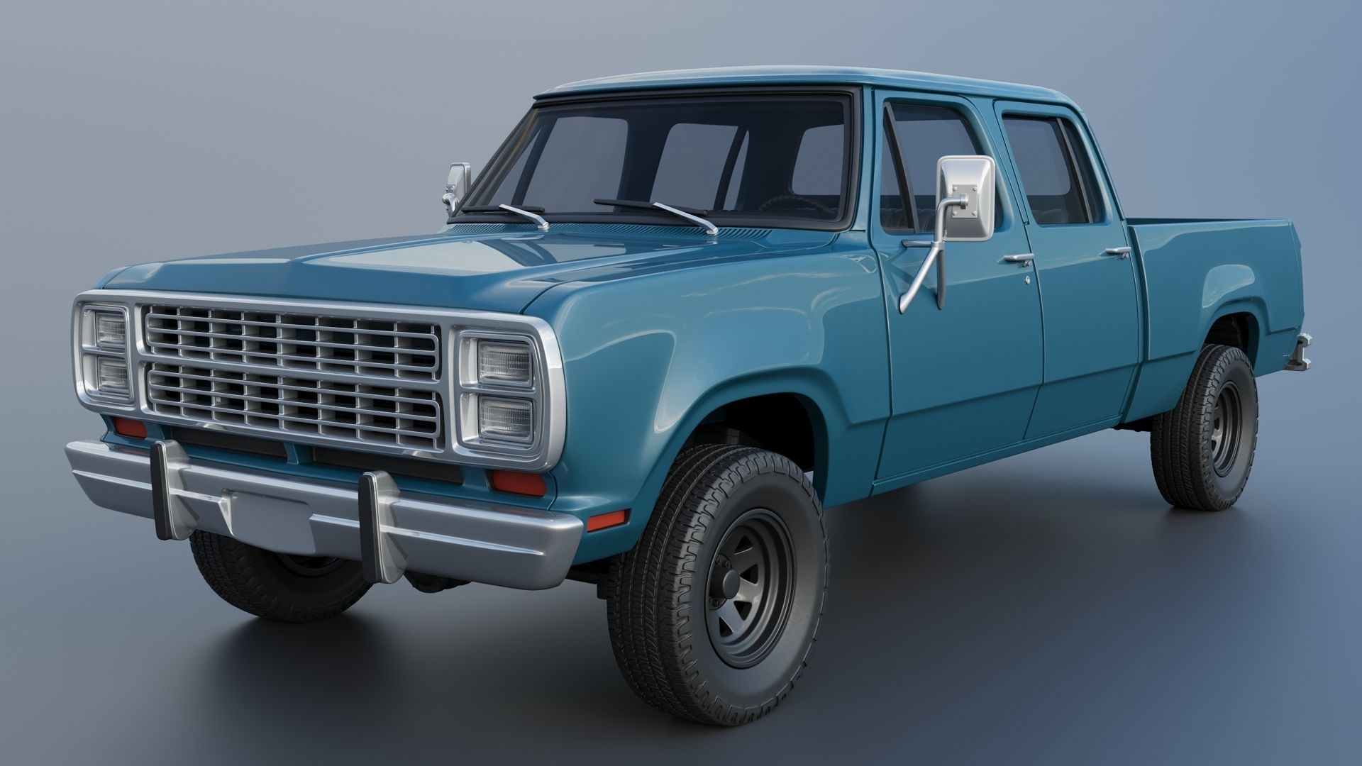 Dodge W200 Crew Cab 1979 3D print model_1