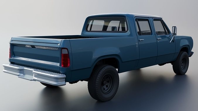 Dodge W200 Crew Cab 1979 3D print model 7