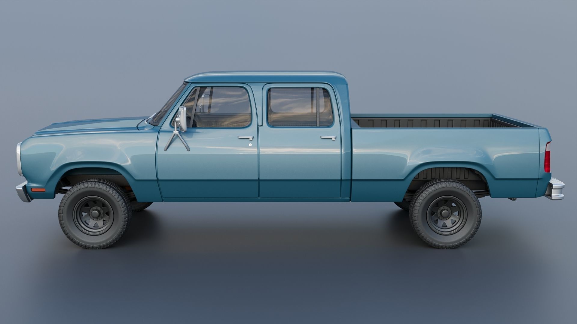 Dodge W200 Crew Cab 1979 3D print model_2
