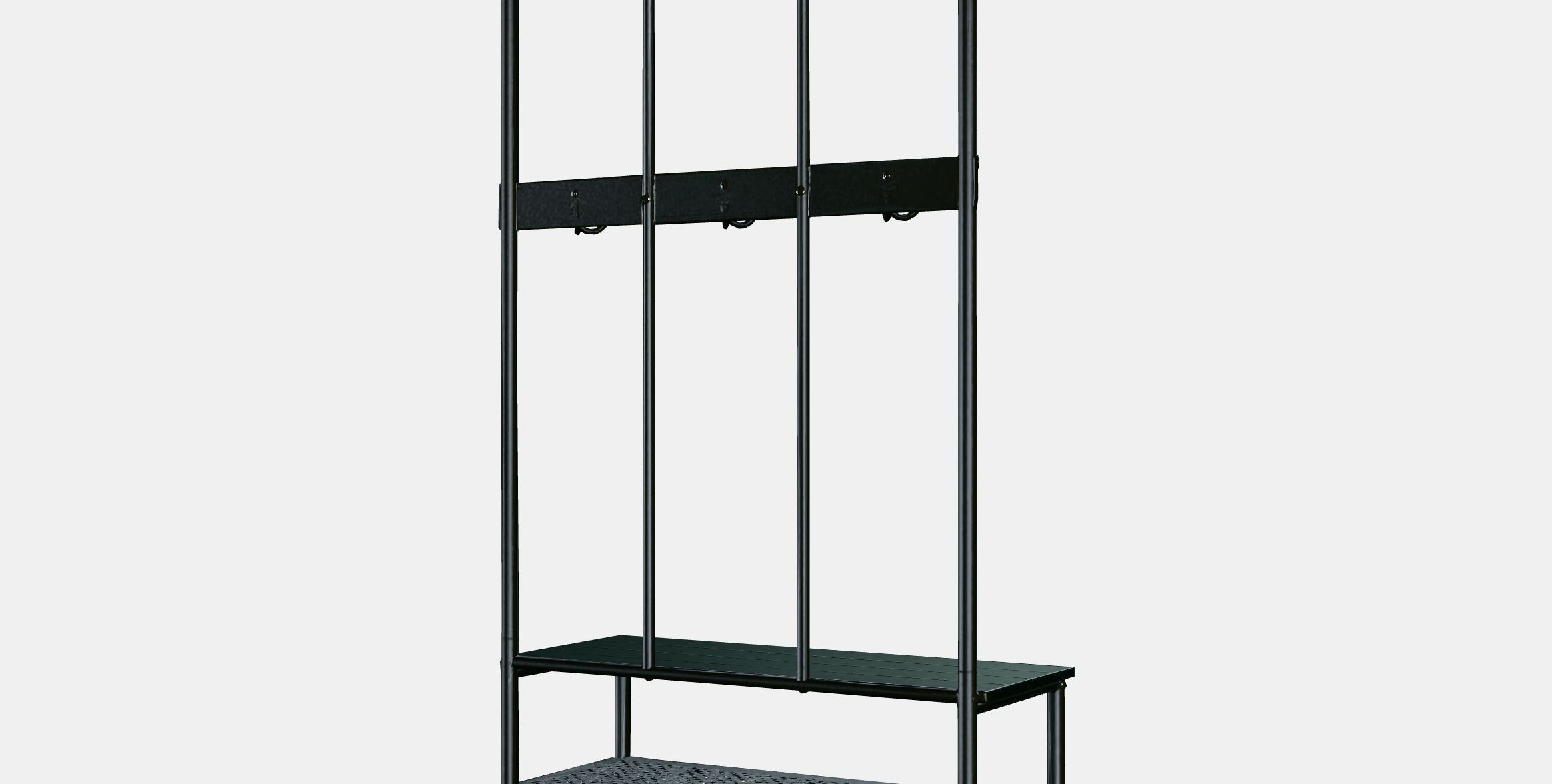 PINNIG coat rack with bench Low-poly 3D model_6