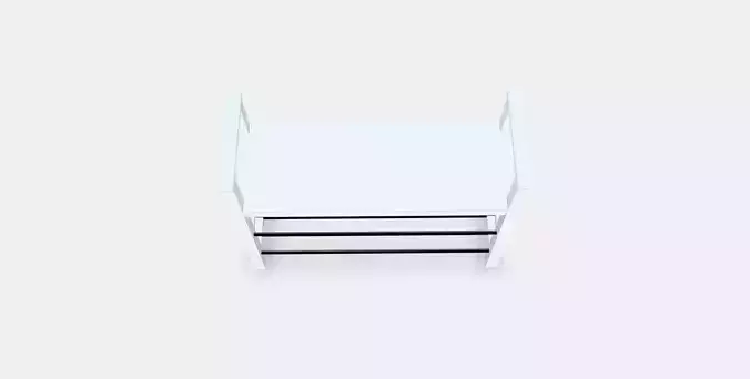 HEMNES bench with shoe rack Low-poly 3D model
