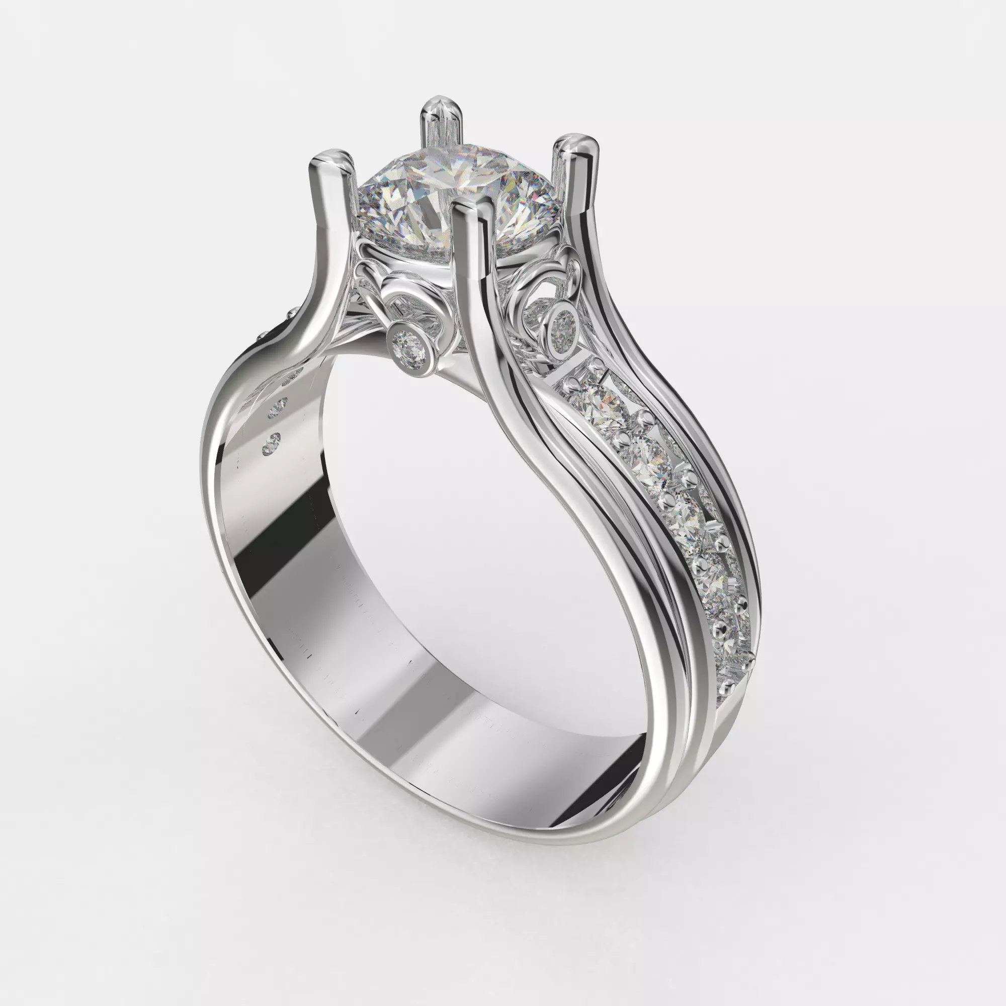 Jewelry ENGAGEMENT SOL ring gem 085ct Printable STL 3D print model
