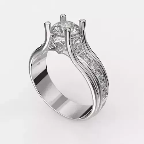 Jewelry ENGAGEMENT SOL ring gem 085ct Printable STL