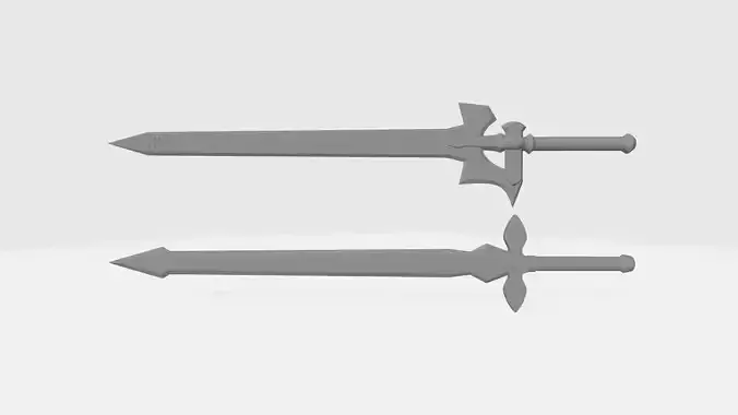 Elucidator and Dark Repulser of kirito 3D print model