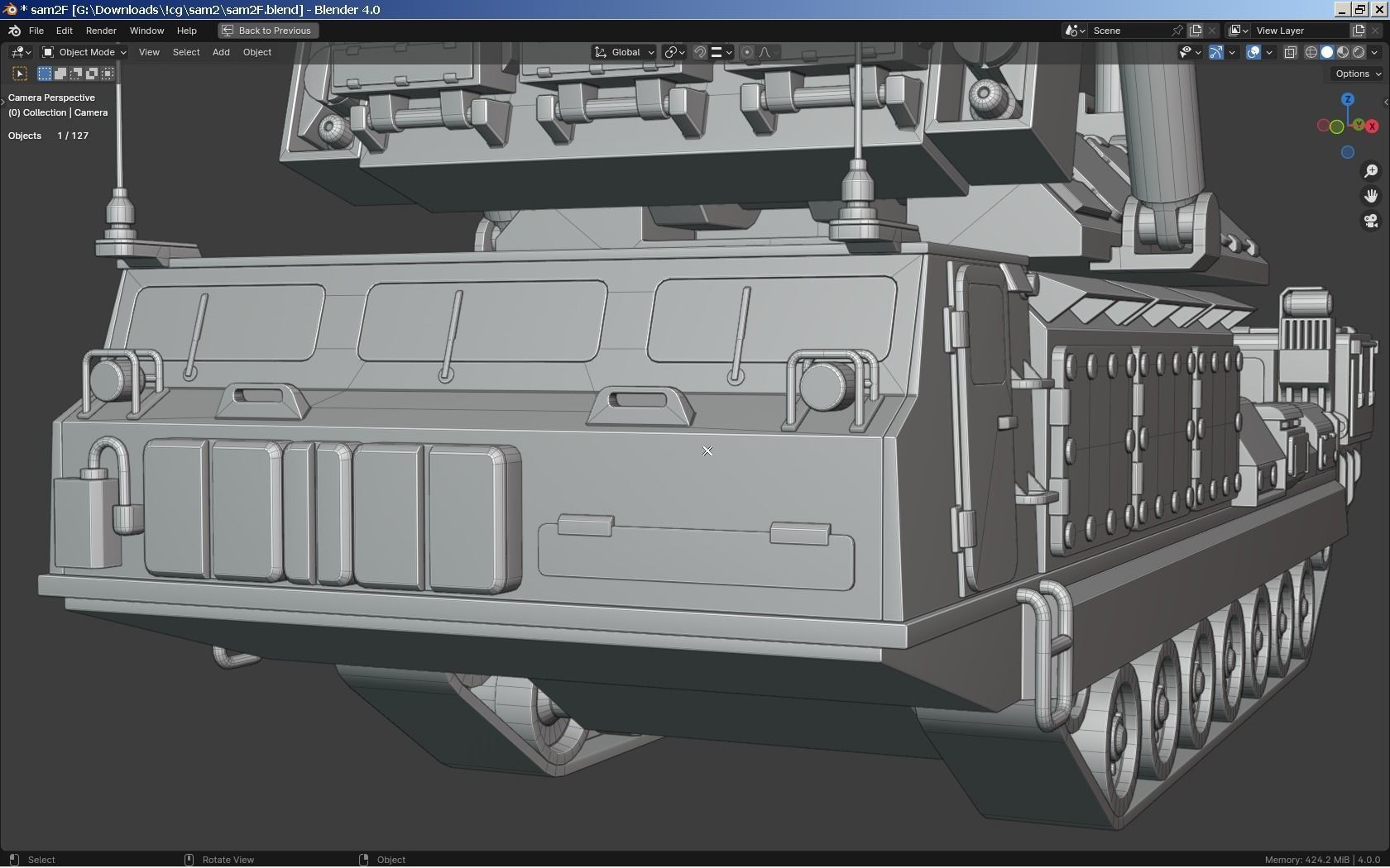 SAM Missile Launcher Bundle Low-poly 3D model_33