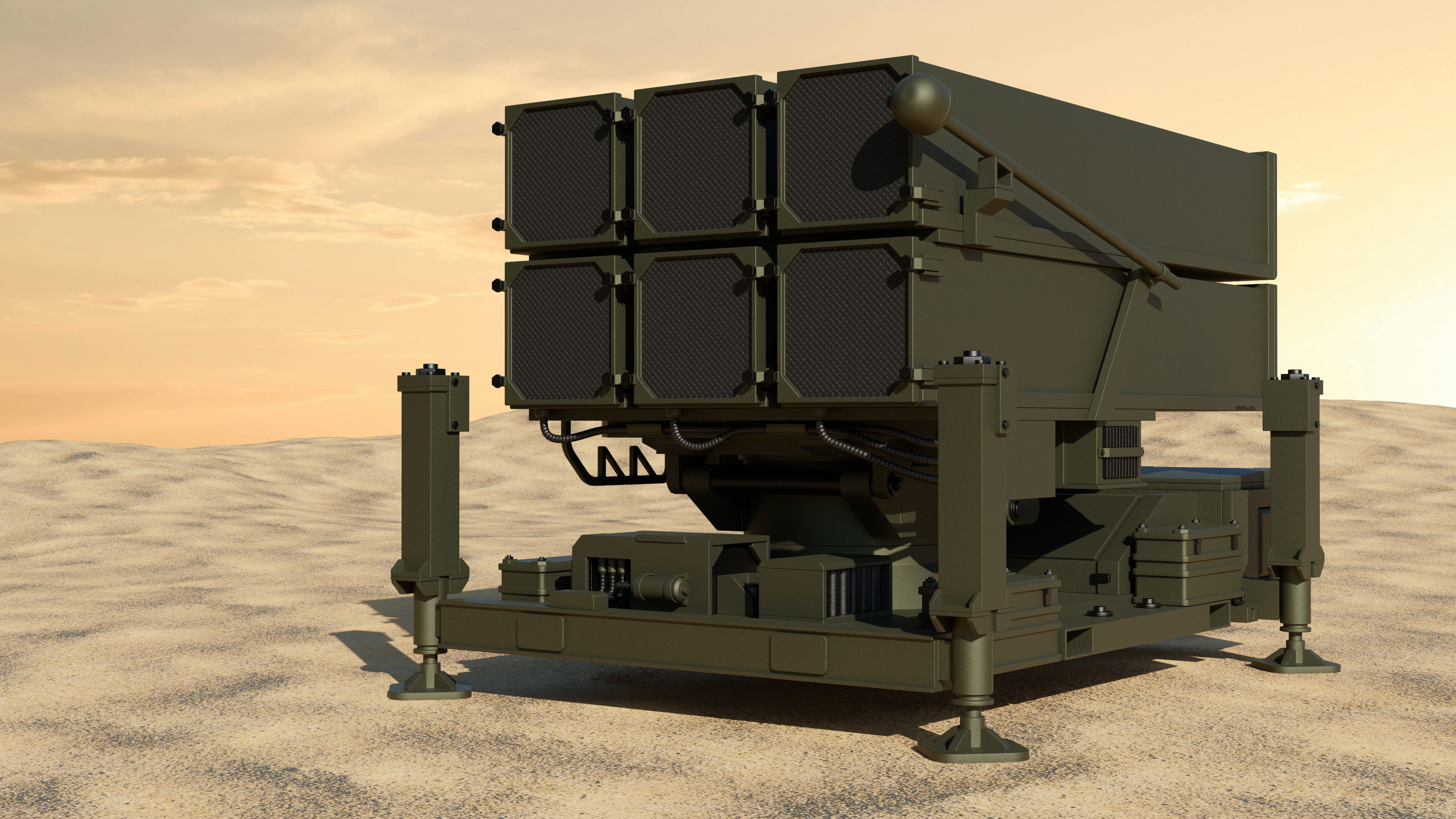 SAM Missile Launcher Bundle Low-poly 3D model_1