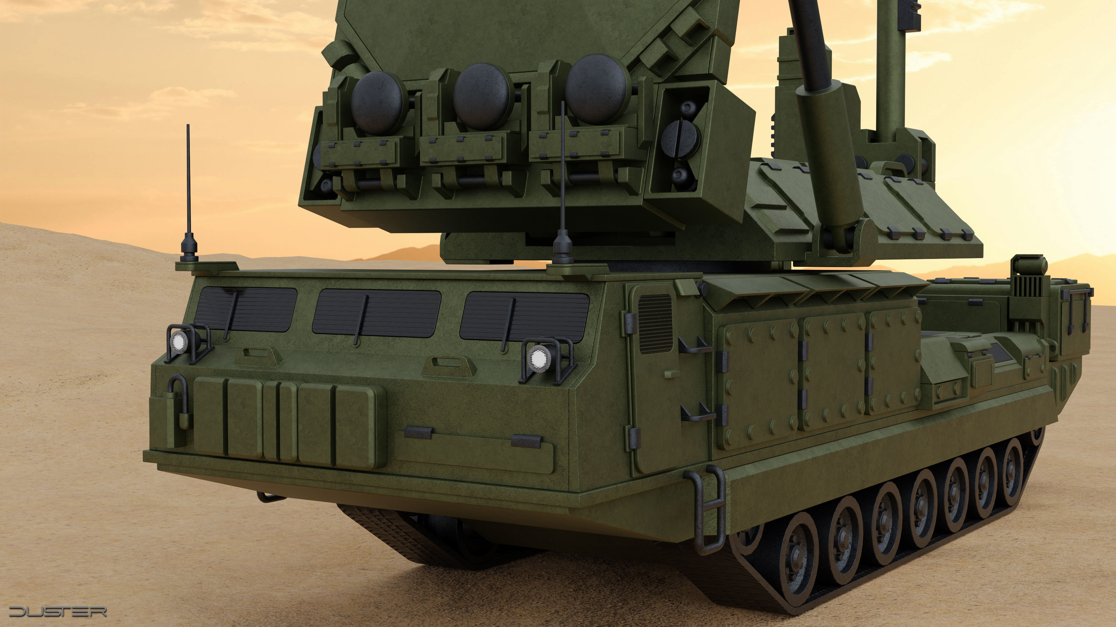 SAM Missile Launcher Bundle Low-poly 3D model_27