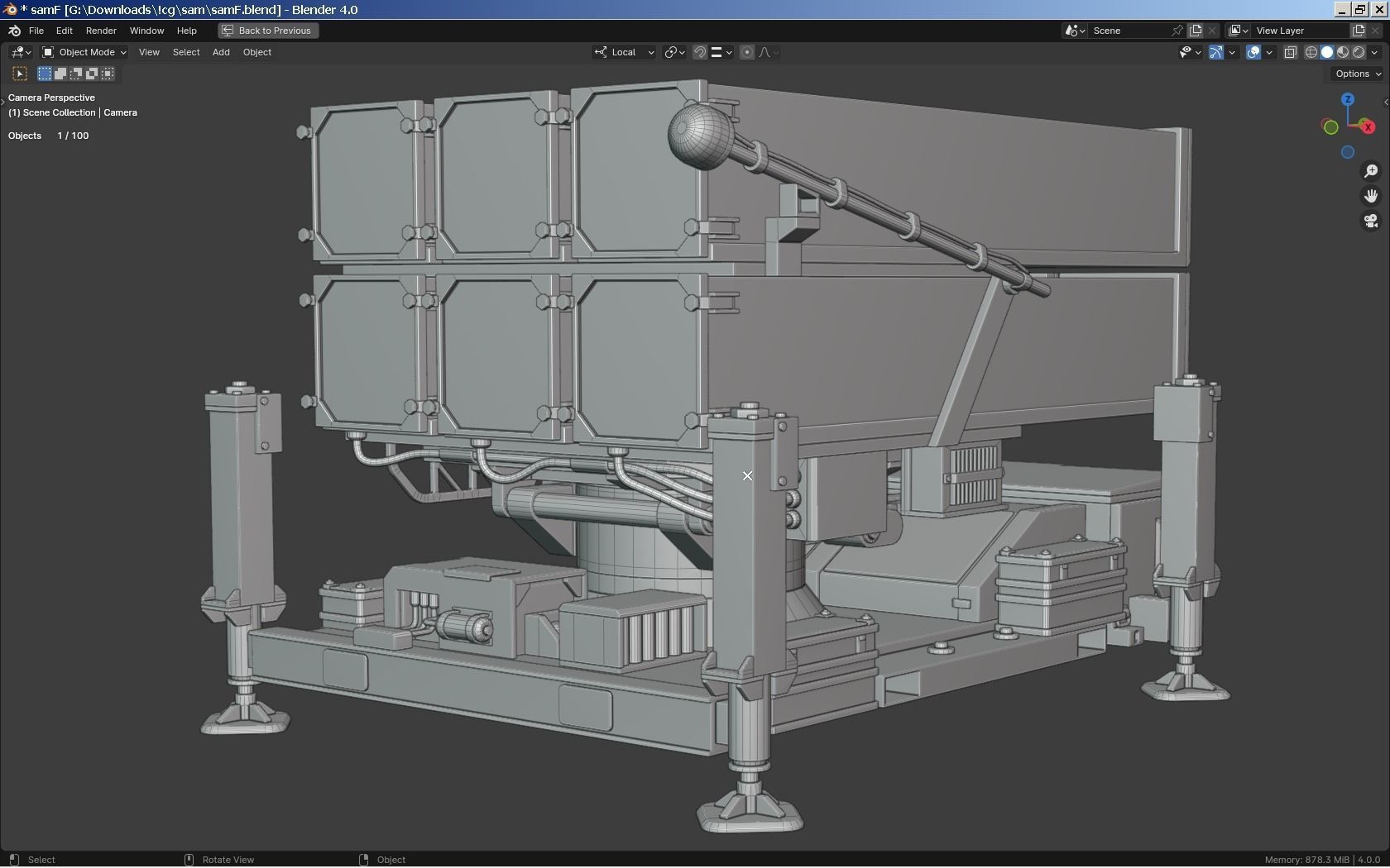 SAM Missile Launcher Bundle Low-poly 3D model_7