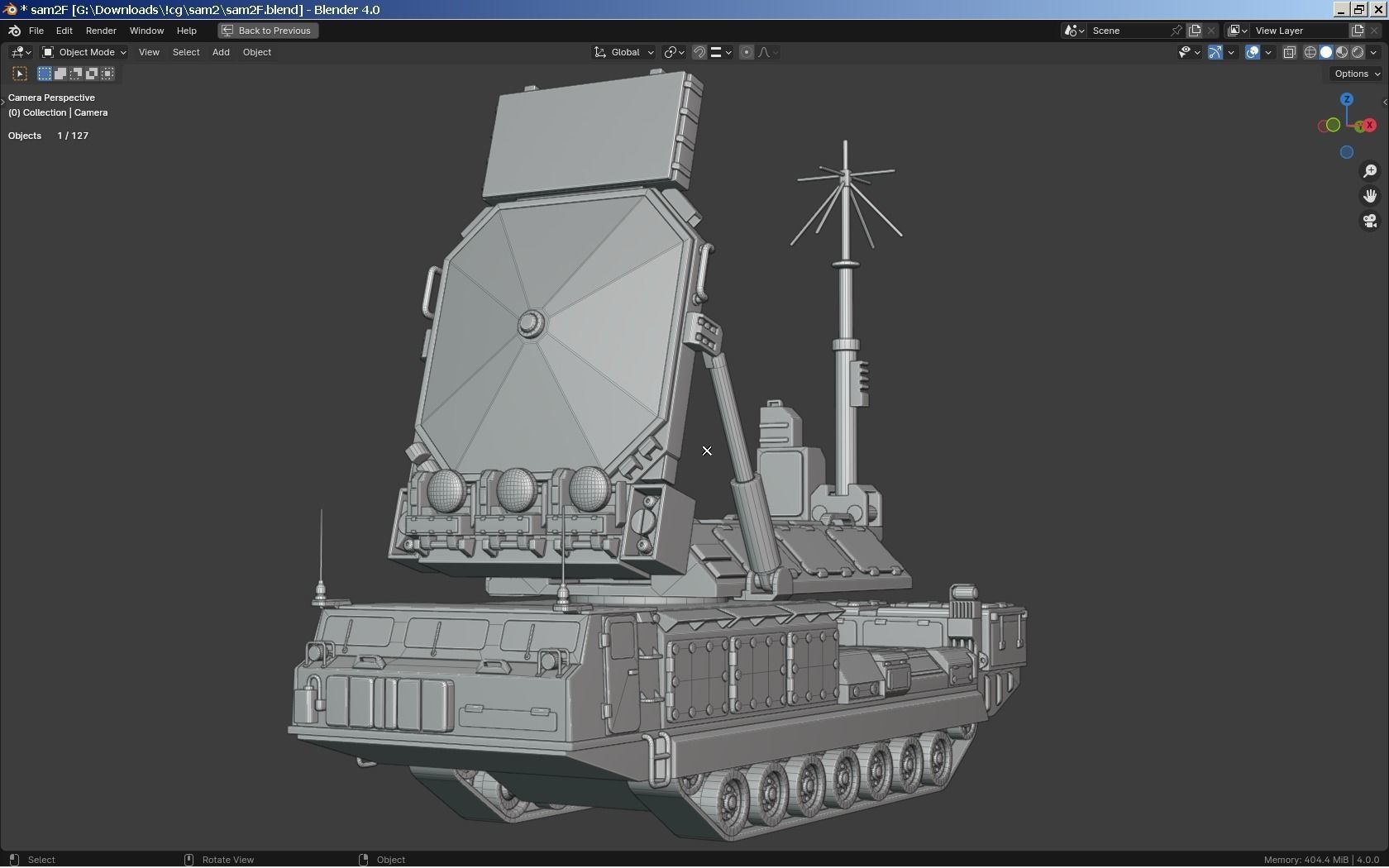 SAM Missile Launcher Bundle Low-poly 3D model_38