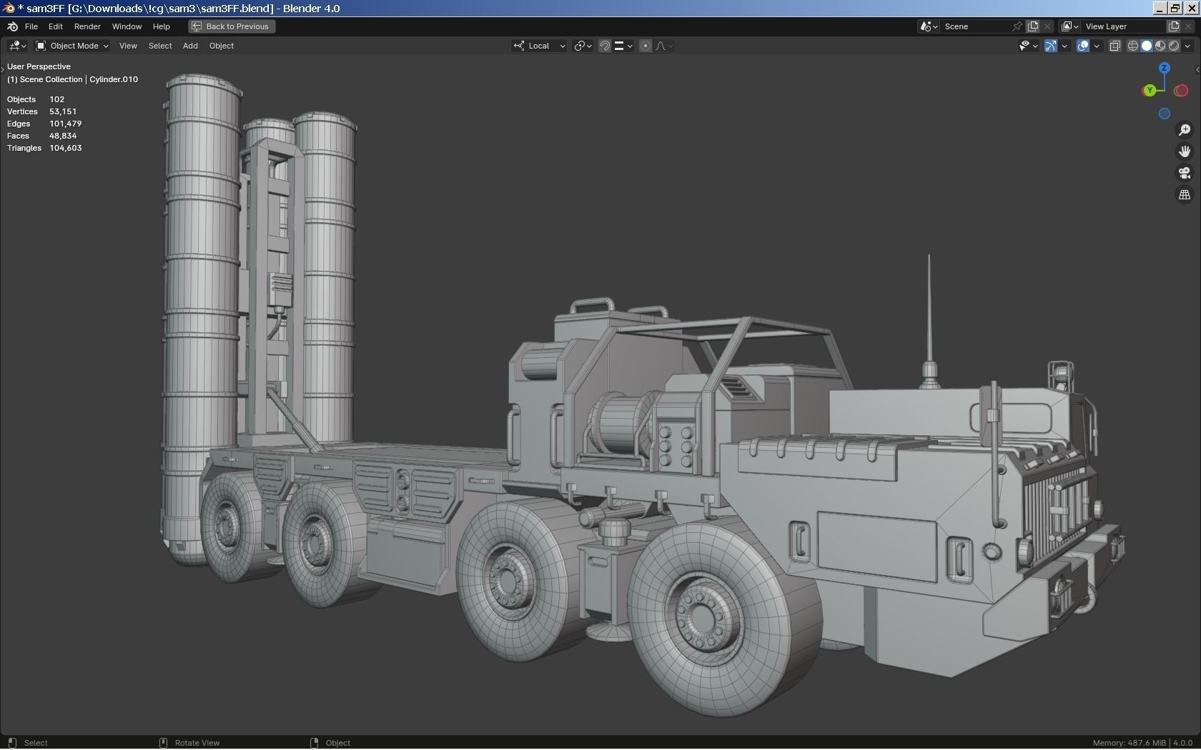 SAM Missile Launcher Bundle Low-poly 3D model_23