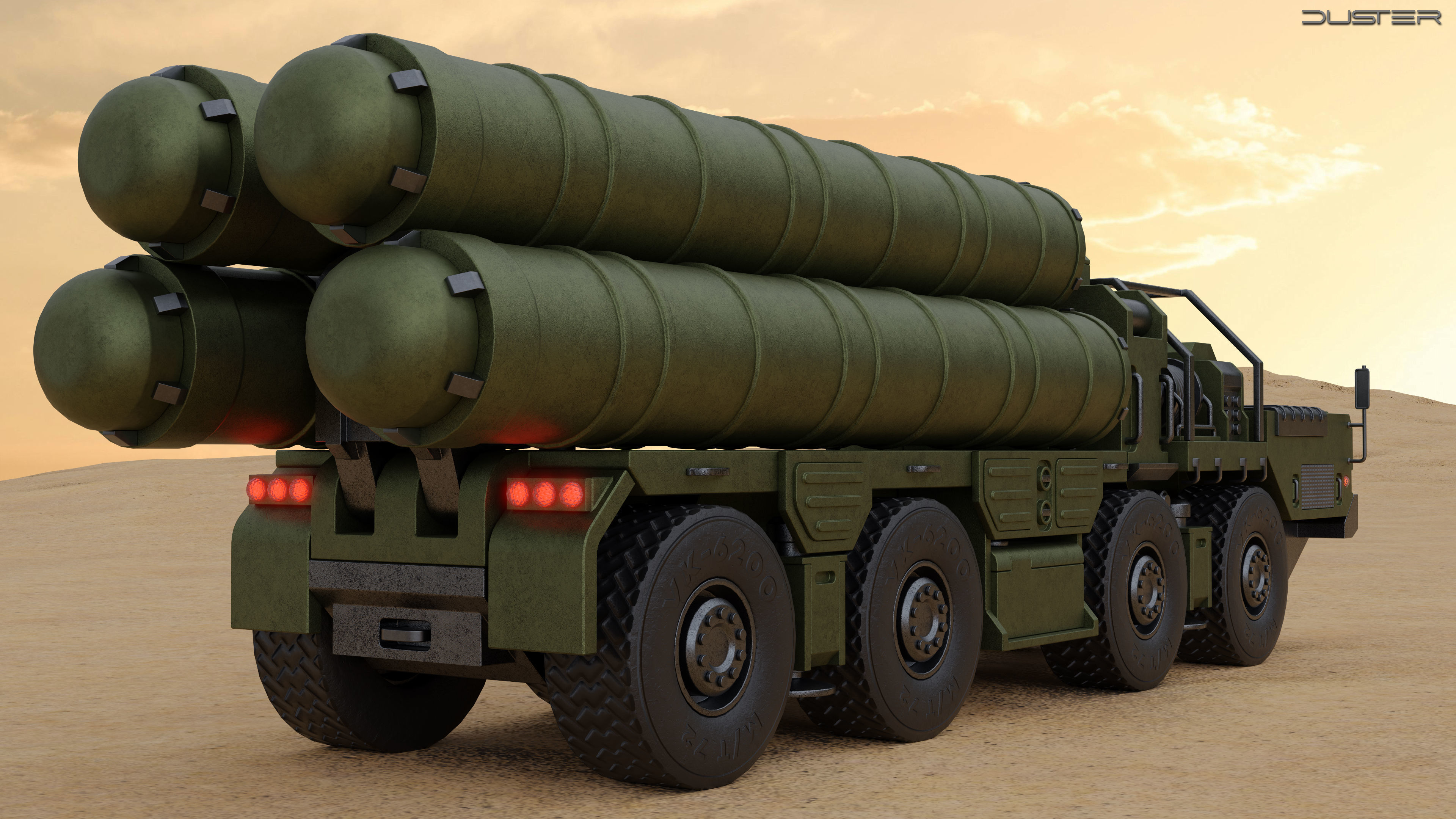 SAM Missile Launcher Bundle Low-poly 3D model_12