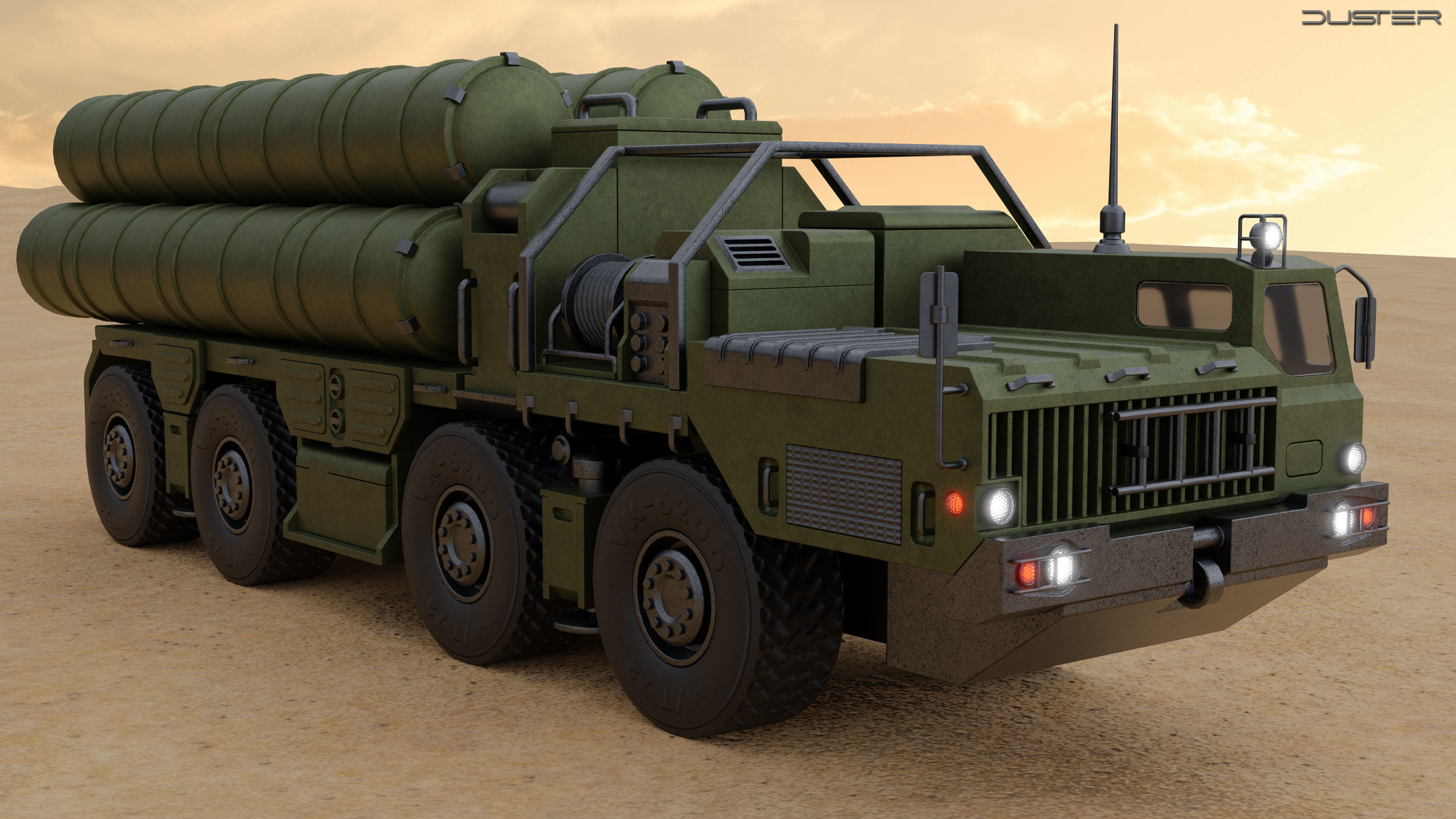 SAM Missile Launcher Bundle Low-poly 3D model_13