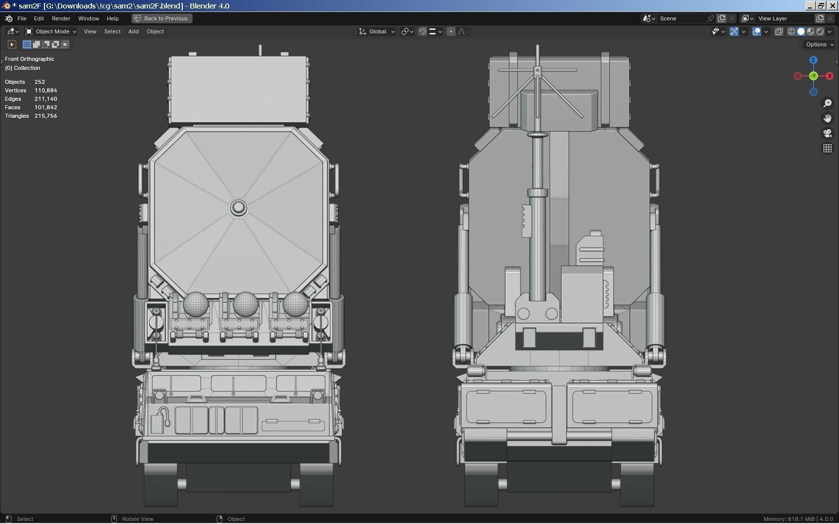 SAM Missile Launcher Bundle Low-poly 3D model_29