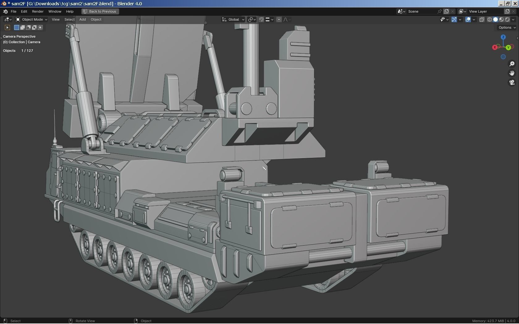 SAM Missile Launcher Bundle Low-poly 3D model_36