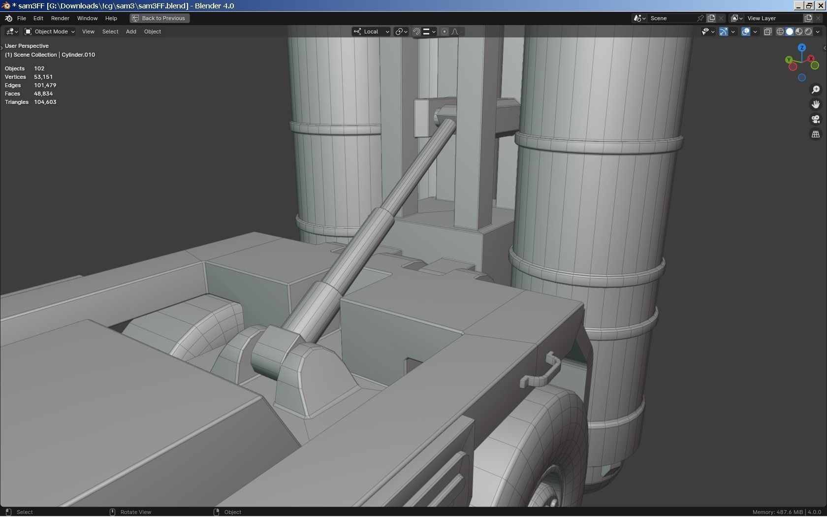 SAM Missile Launcher Bundle Low-poly 3D model_24