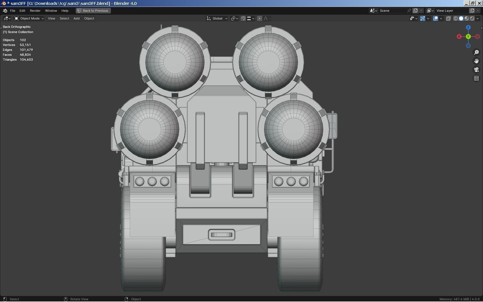 SAM Missile Launcher Bundle Low-poly 3D model_15