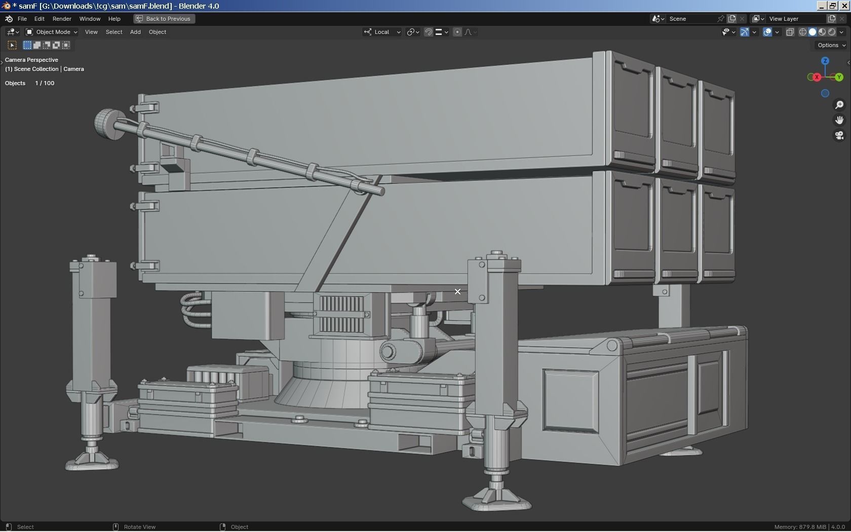 SAM Missile Launcher Bundle Low-poly 3D model_8