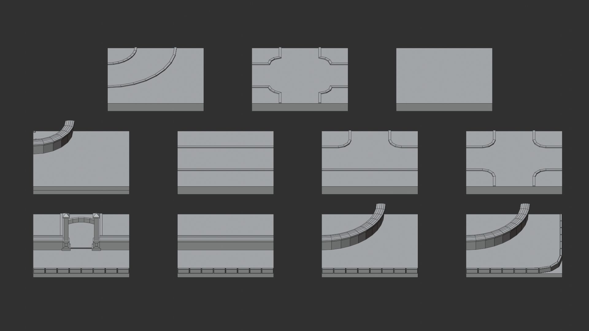 Cartoon Low Poly Modular Park Pack Low-poly 3D model_15