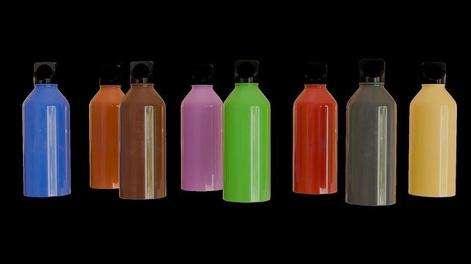 The 8 Portable Steel Drink Bottle Colour Collection 3D model