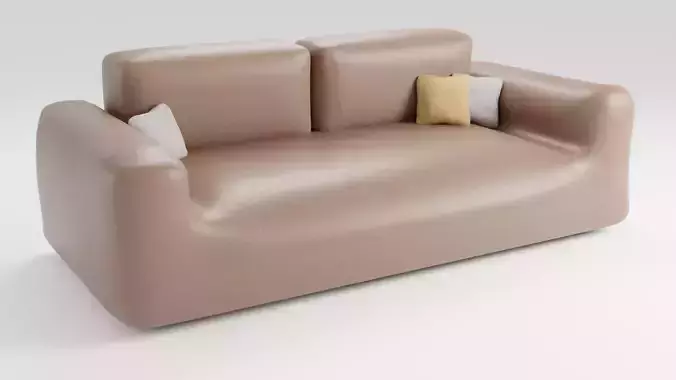 Soft leather sofa for relaxing in brown tones